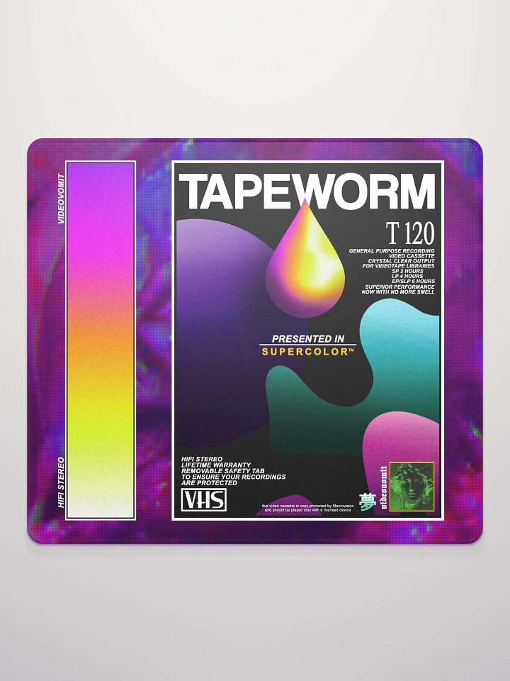 TAPEWORM VHS 1991 GAMING MOUSEPAD product image (2)