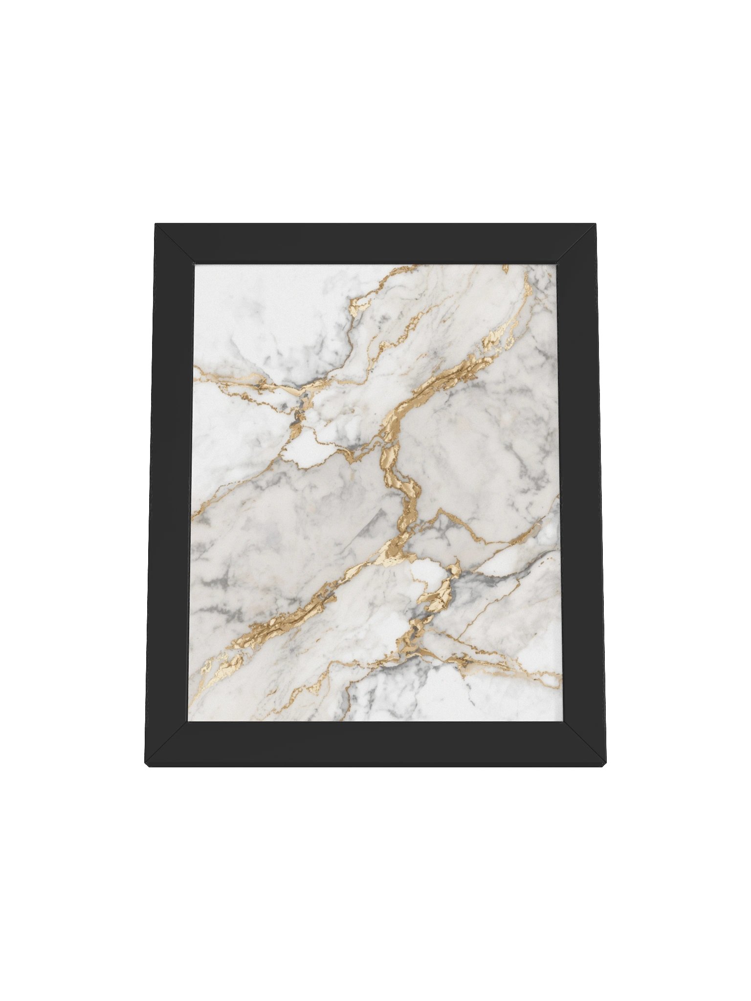 Golden Veins Marble Wall Art | Elegant White & Gold Abstract Decor- 20×25 cm product image (1)