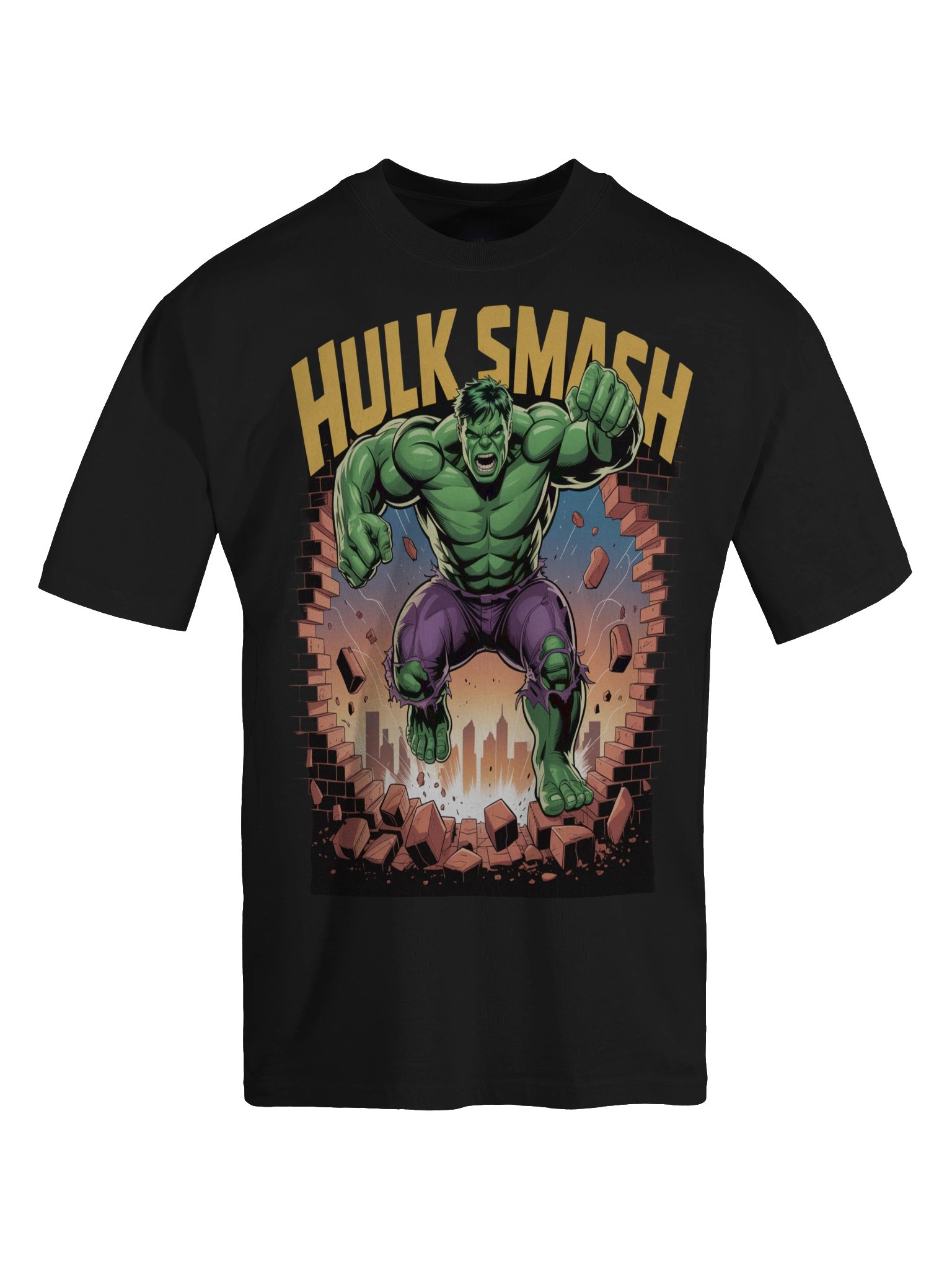 Shadowed Smash: Hulk Nocturnal Wreckage Oversized Faded T-Shirt product image (1)
