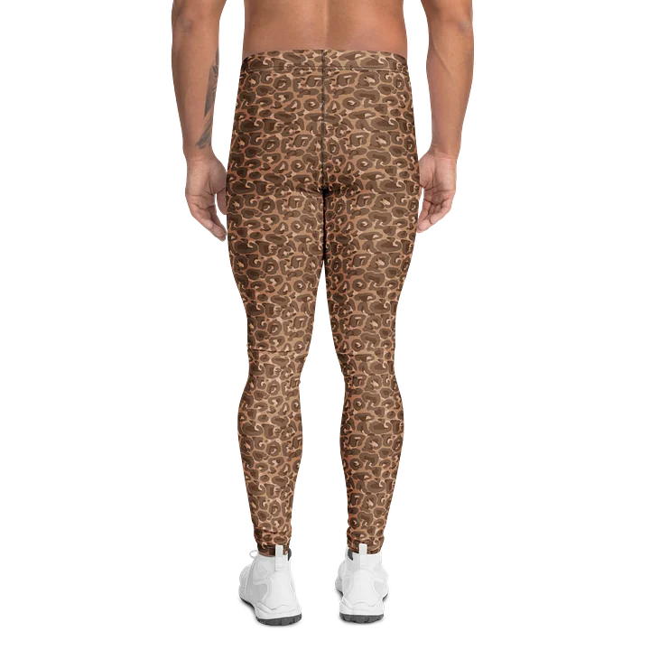 Comfortable Mens Leggings Bold Brown Leopard Print product image (2)