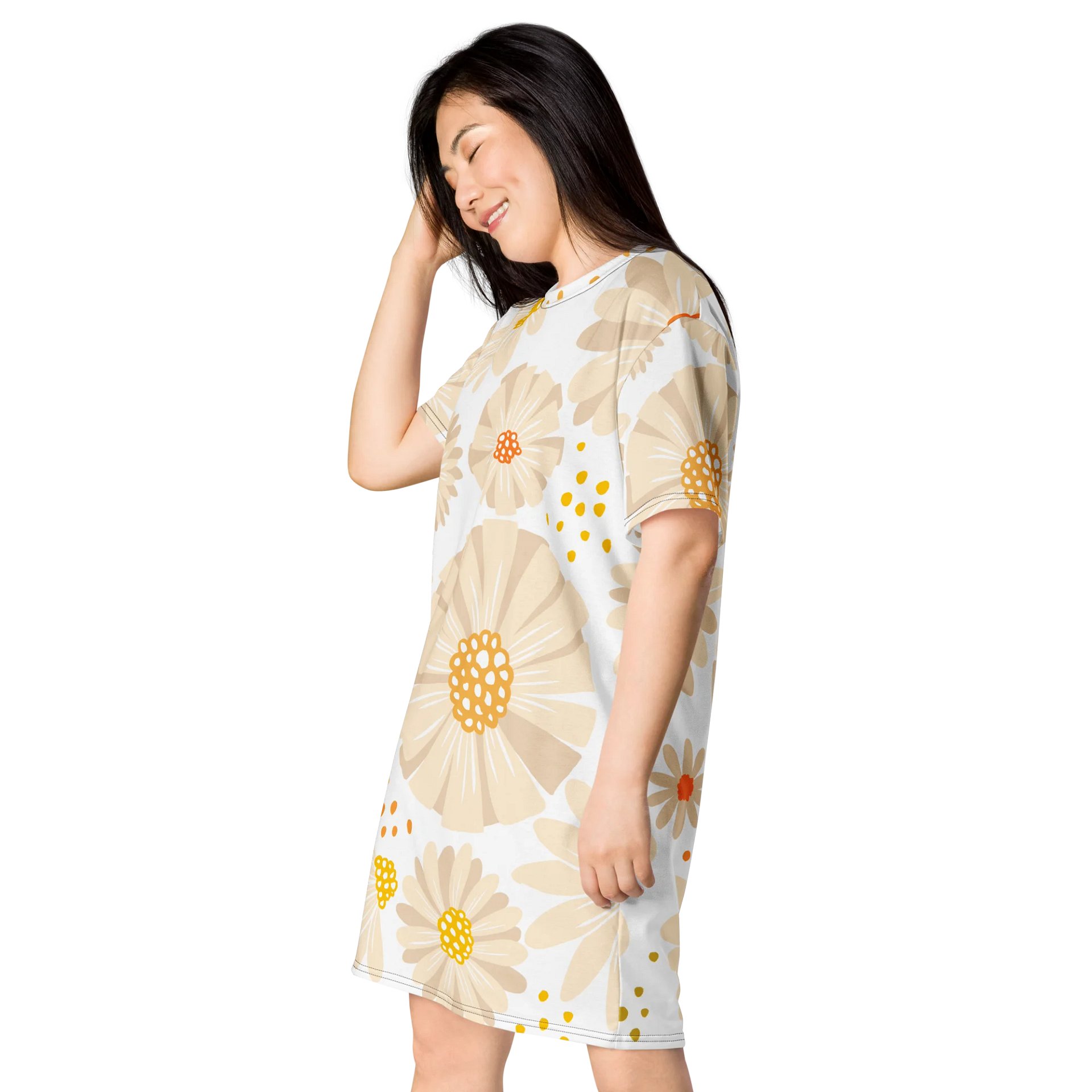 Vibrant Daisy Floral T-Shirt Dress - Oversized Fit product image (3)