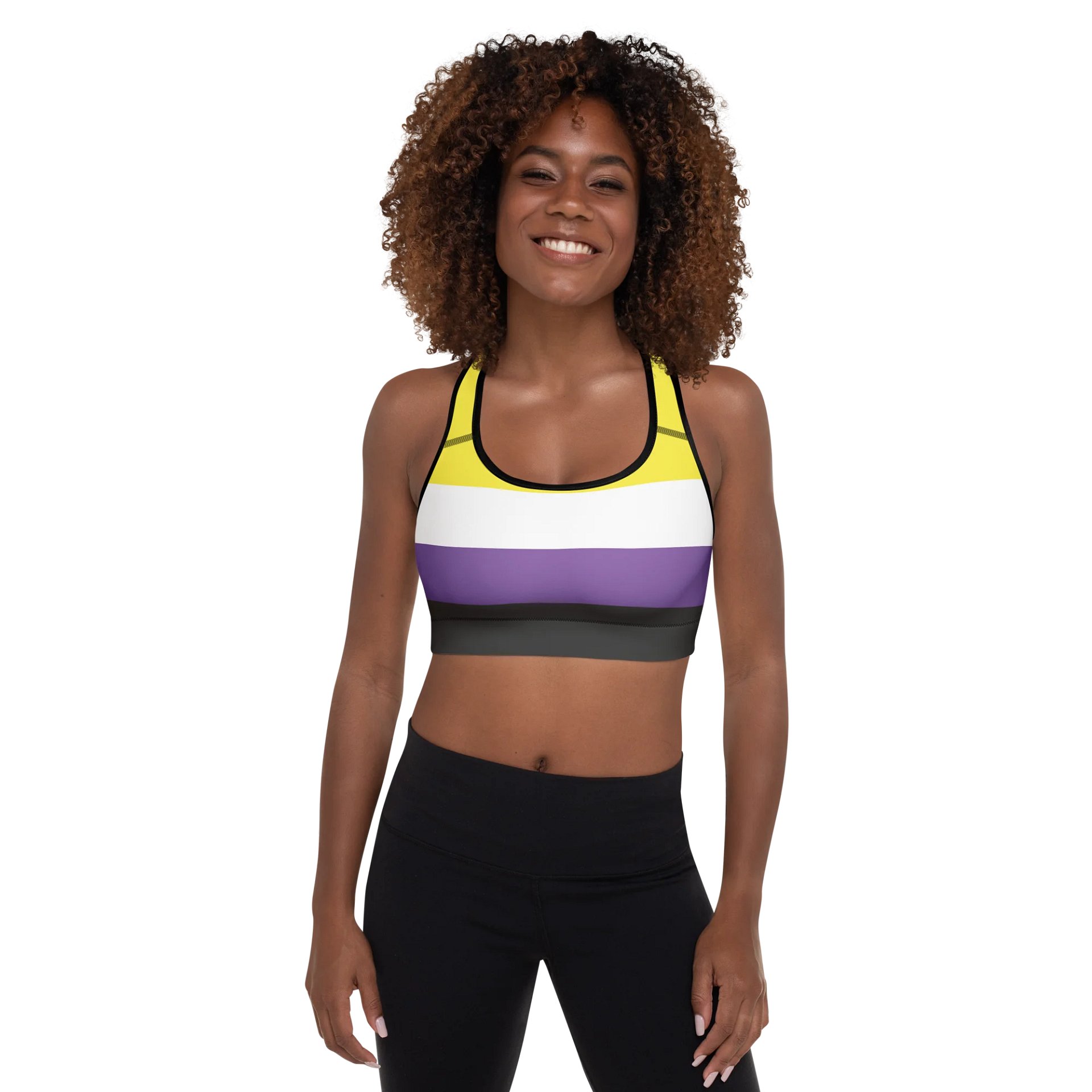 Non-binary Pride Flag Padded Sports Bra product image (4)