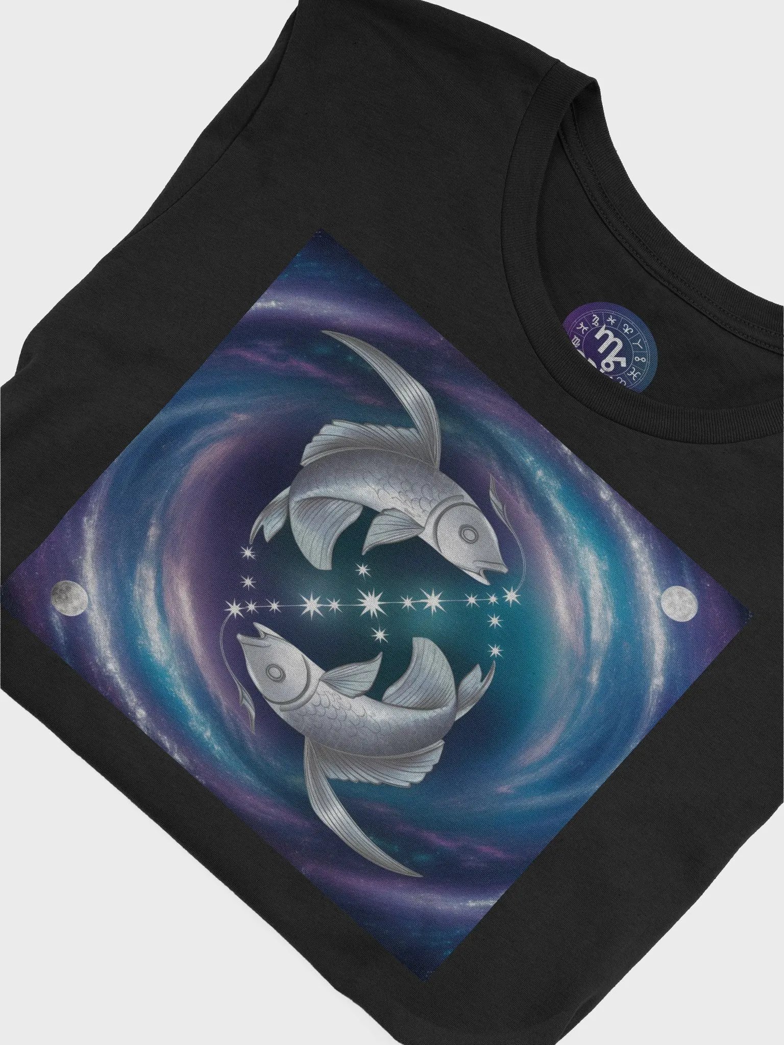 Unisex Pisces Zodiac T-Shirt with Galactic Fish Design product image (7)