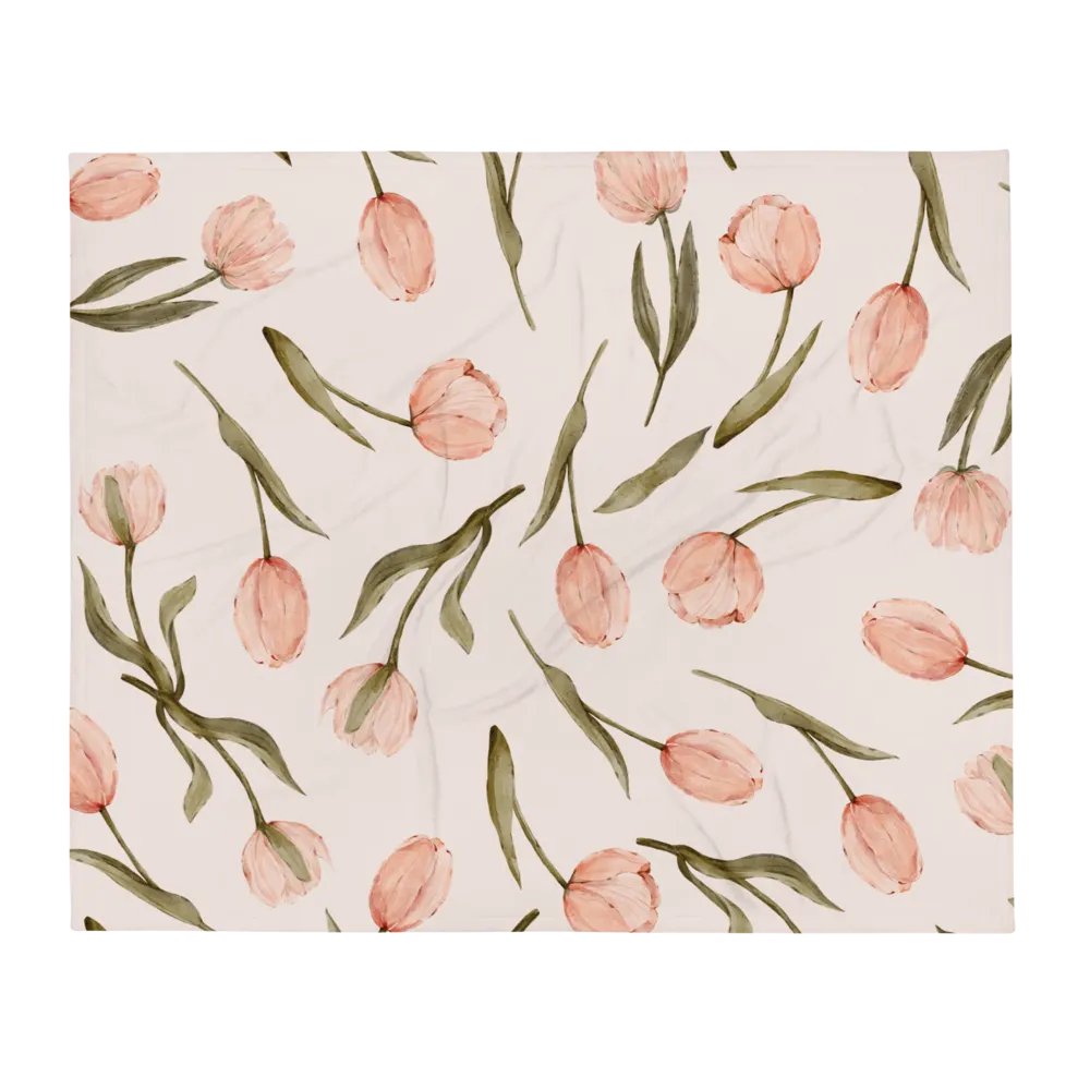 Velvet blanket with pink tulips product image (2)