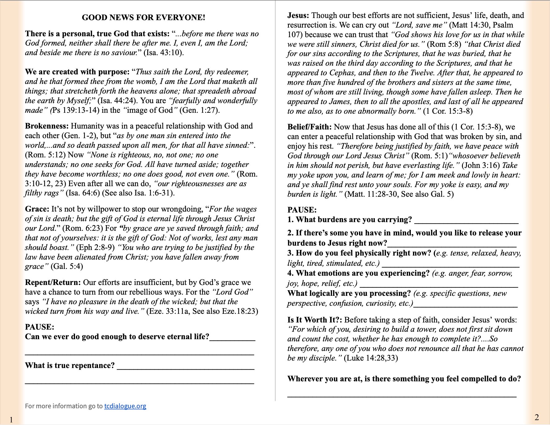 Basic Gospel Printout - KJV product image (1)