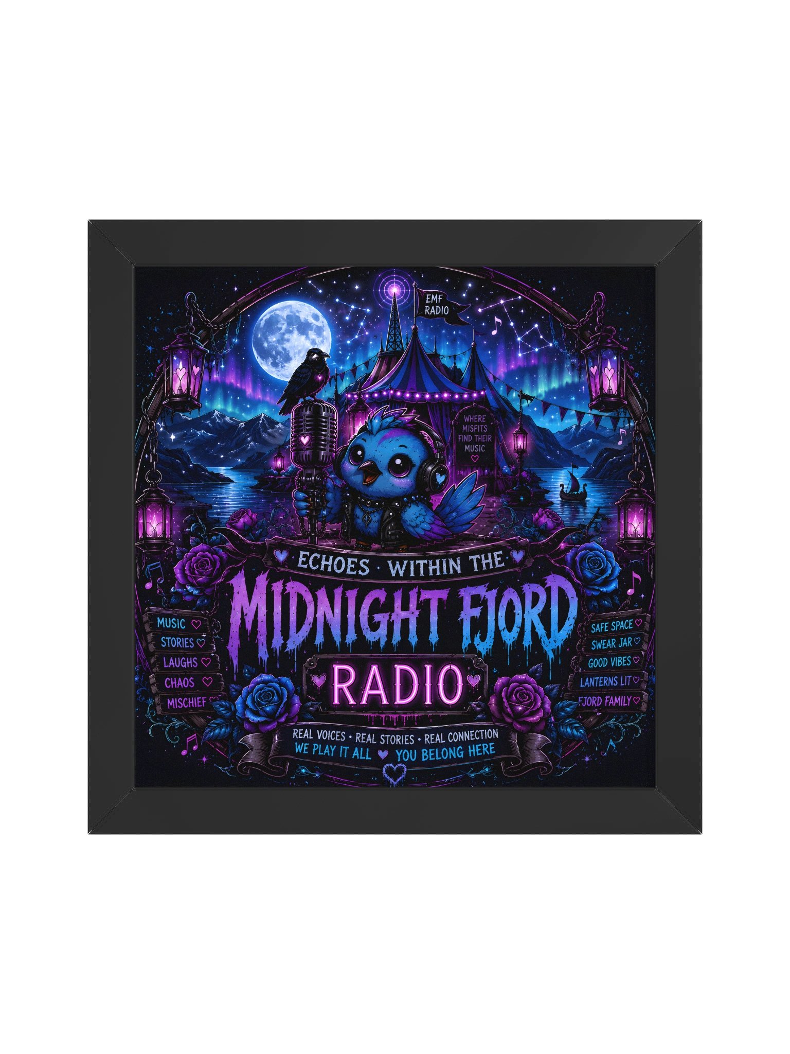 Echoes Within the Midnight Fjord Radio – Premium Wall Art product image (4)
