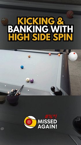 Kick & Bank Shots with High Side Spin #8ballpool #9ball #billiards #pool