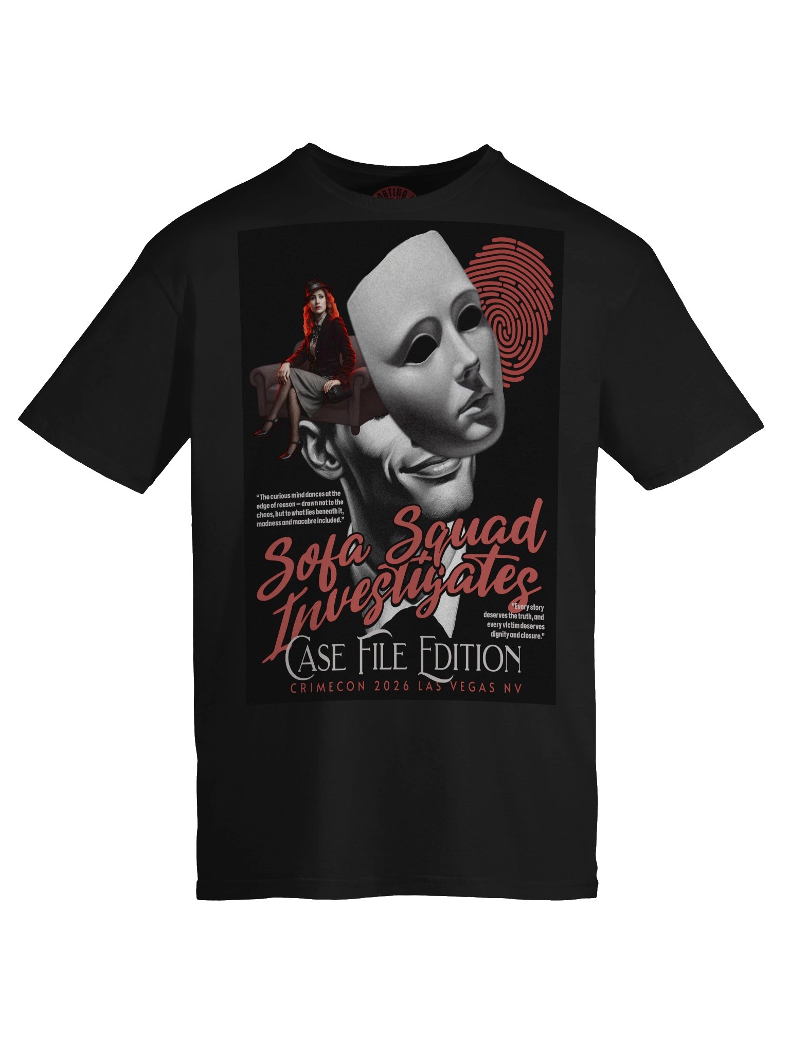 Sofa Squad Investigates Case File Shirt – CrimeCon 2026 Limited Edition product image (1)