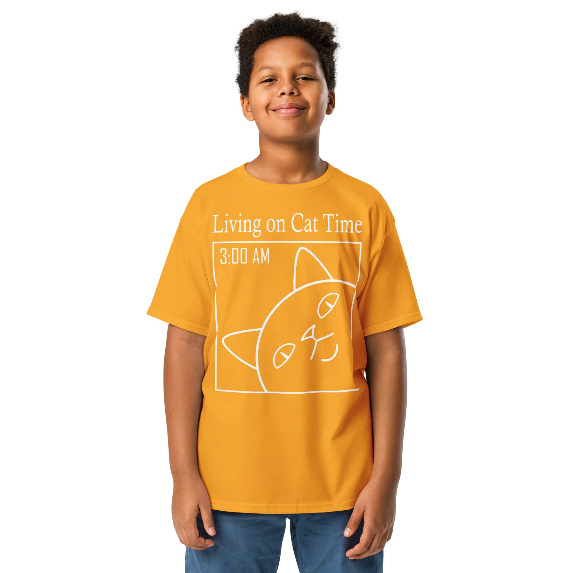 Living on Cat Time - Unisex Youth Heavyweight T-shirt product image (1)