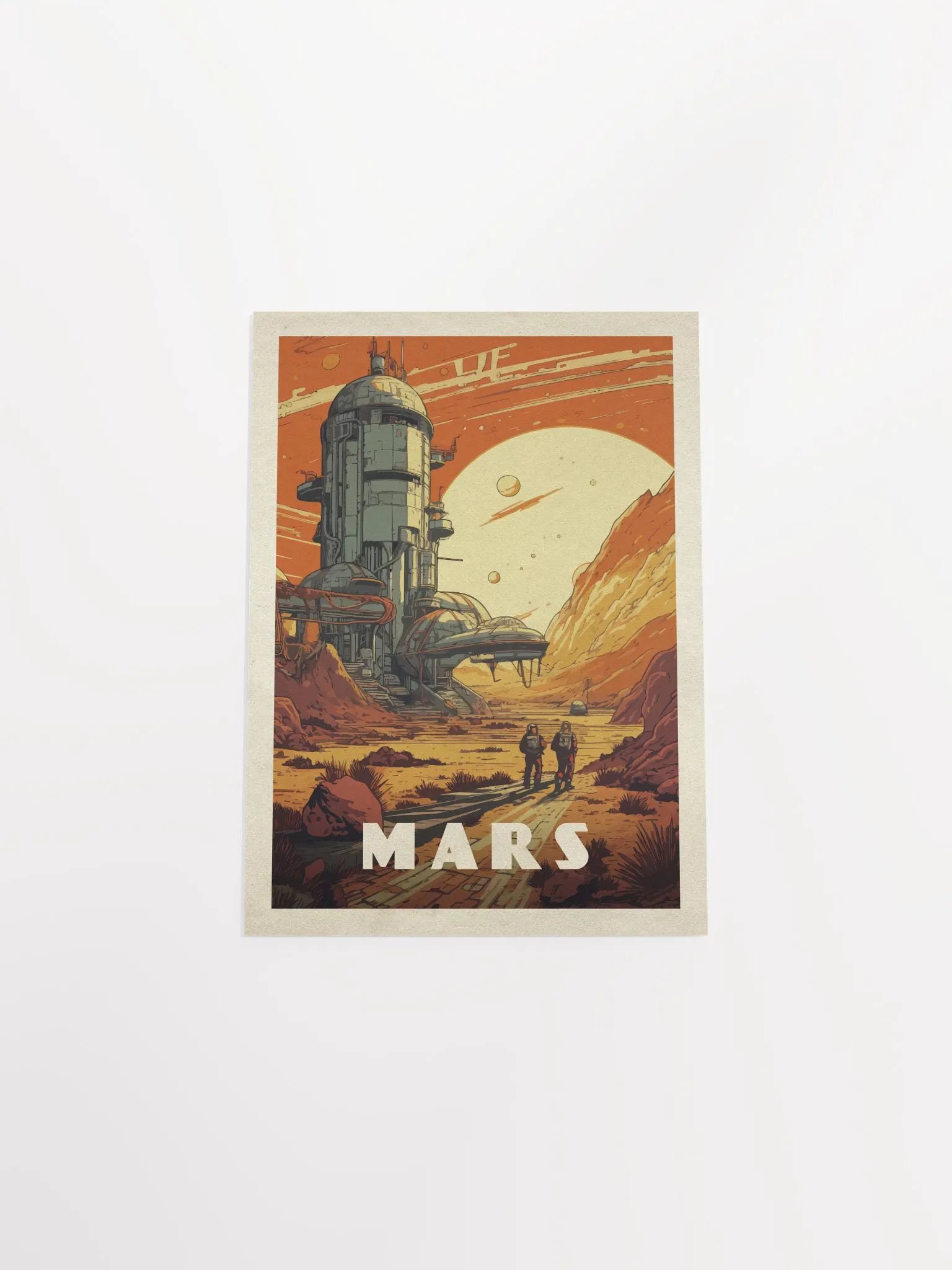 Mars, colony, astronaut — Vintage space poster product image (7)