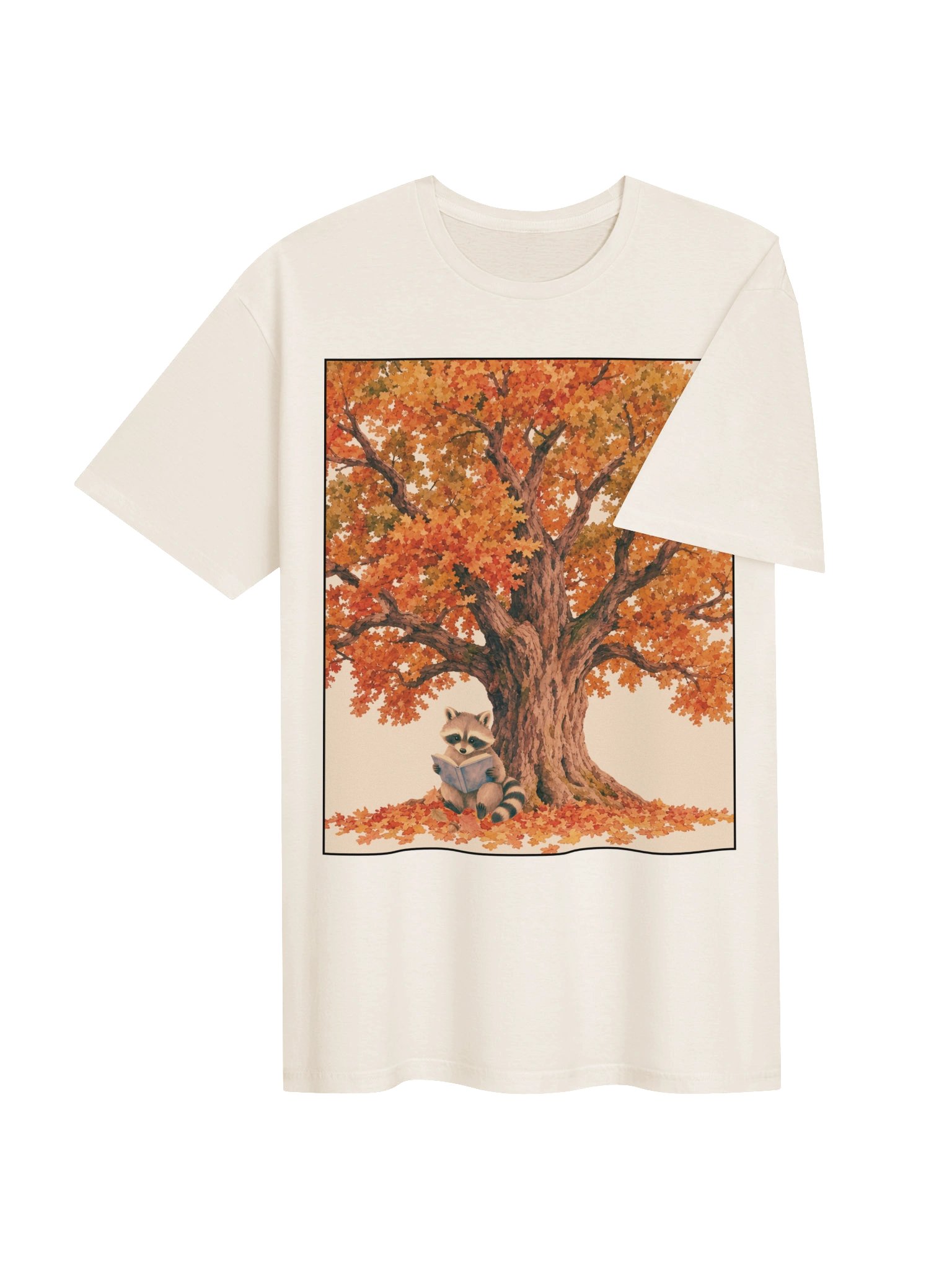 Raccoon Reading Under Autumn Tree Tee product image (3)