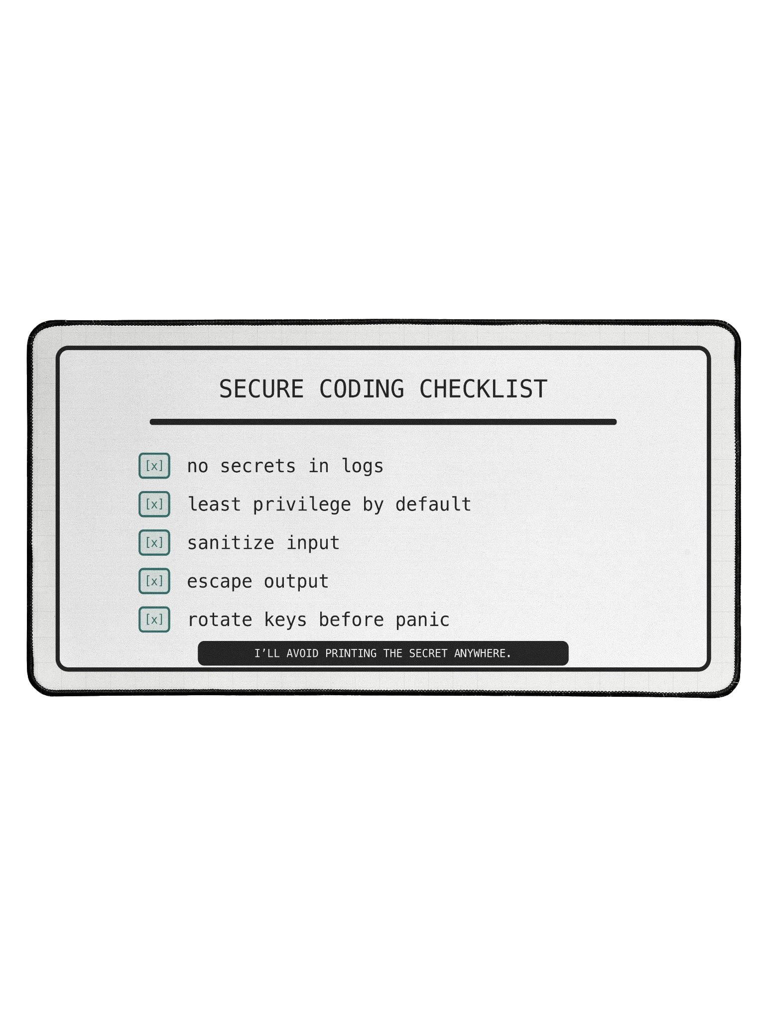 Secure Coding Checklist Desk Mat product image (1)