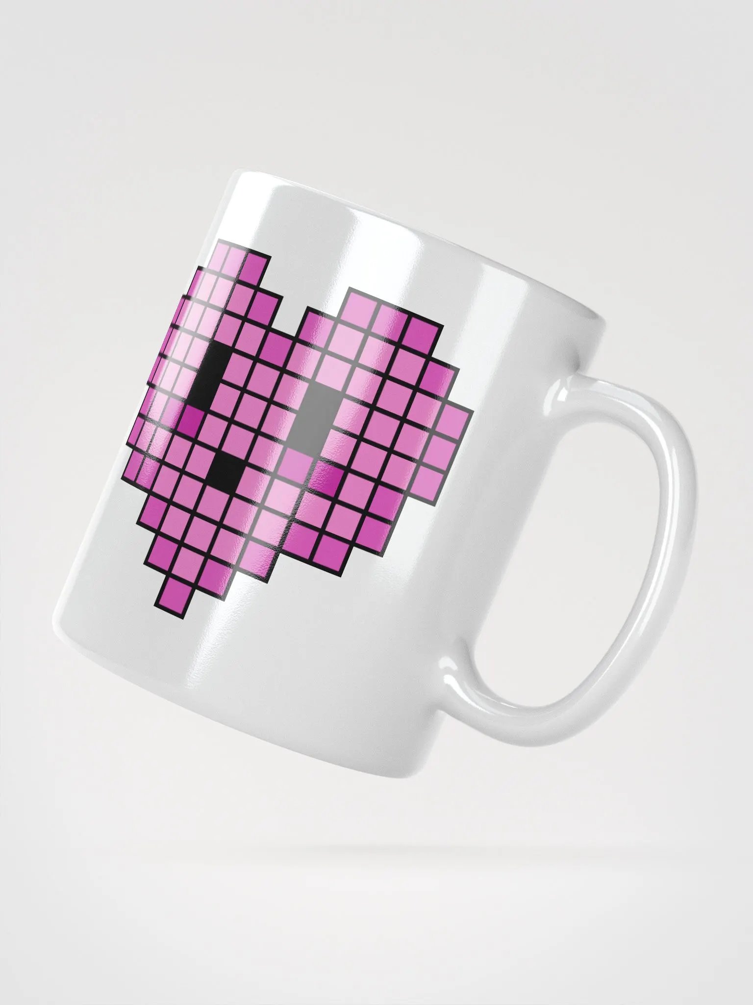 Pink Heart White Glossy Mug product image (3)