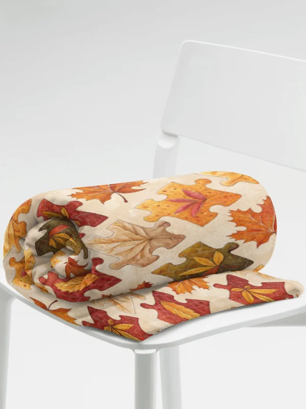 Cozy Fuzz: Autumn Jigsaw Puzzle Printed Throw Blanket product image (2)