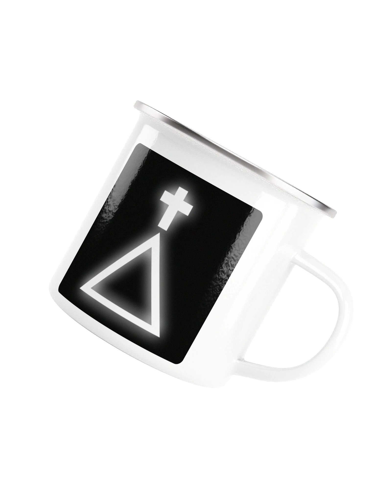 Golden Dawn Cross and Triangle White Enamel Mug product image (3)