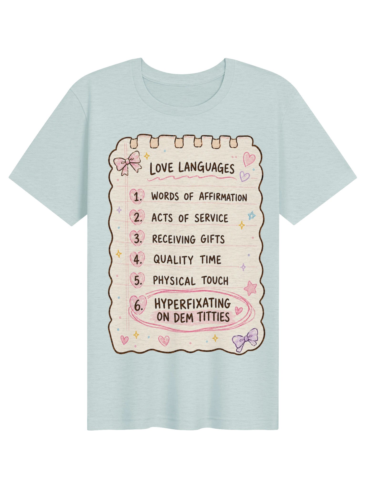 Hyperfixating On Dem Titties Tee | Funny Memo Graphic Tee product image (4)