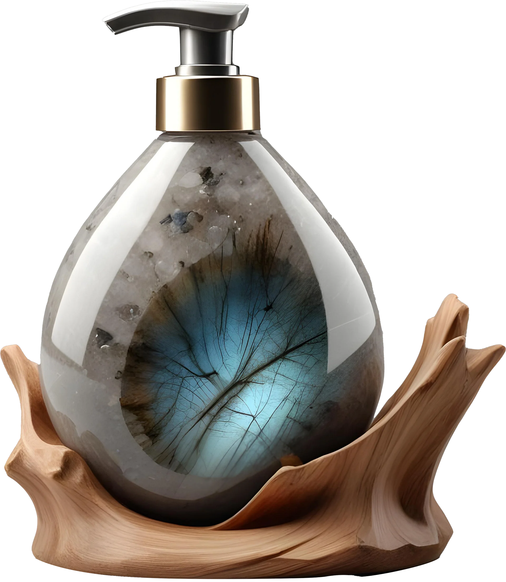Celestial Grace – Wooden Base Crystal Dispenser PNG product image (1)