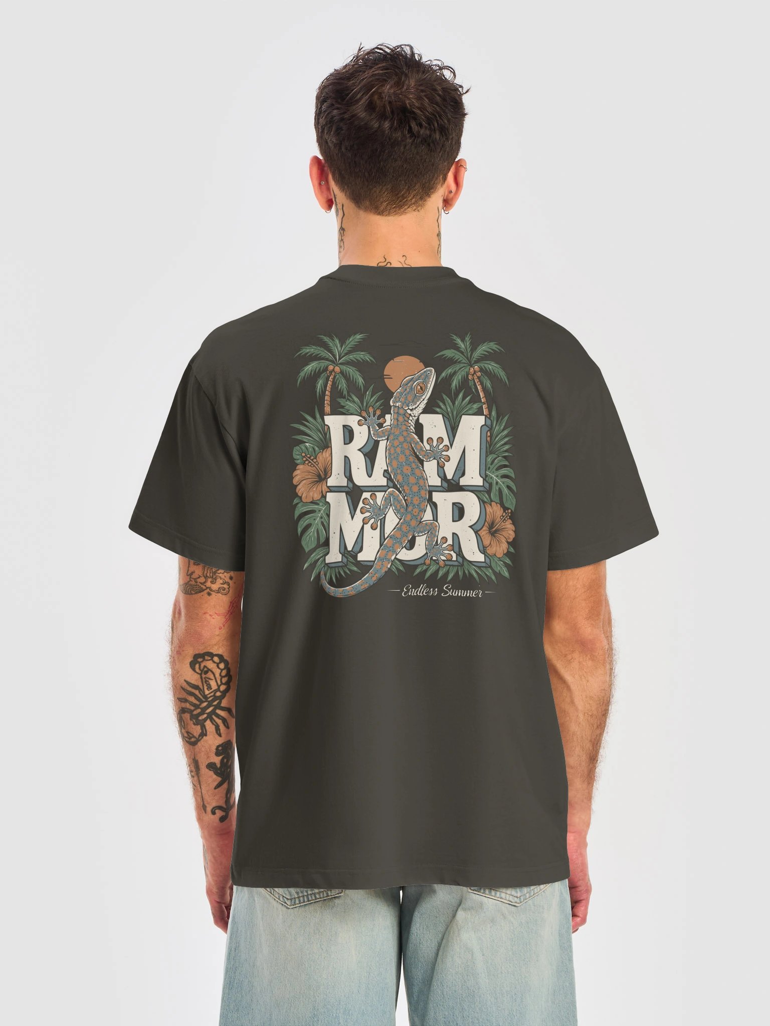Gecko Oversized Tee Vintage Black / Black product image (6)