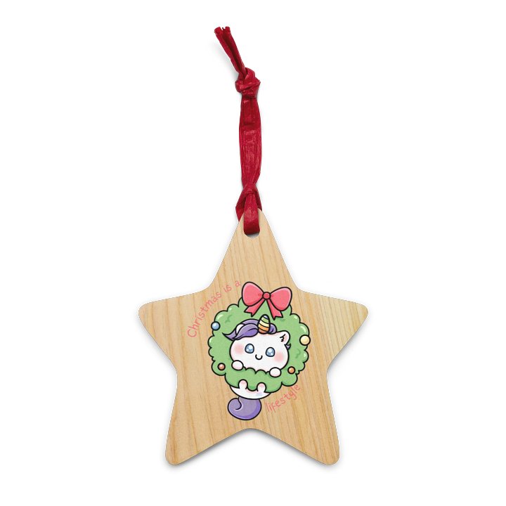 Whimsical Christmas Unicorn Wooden Ornaments product image (4)
