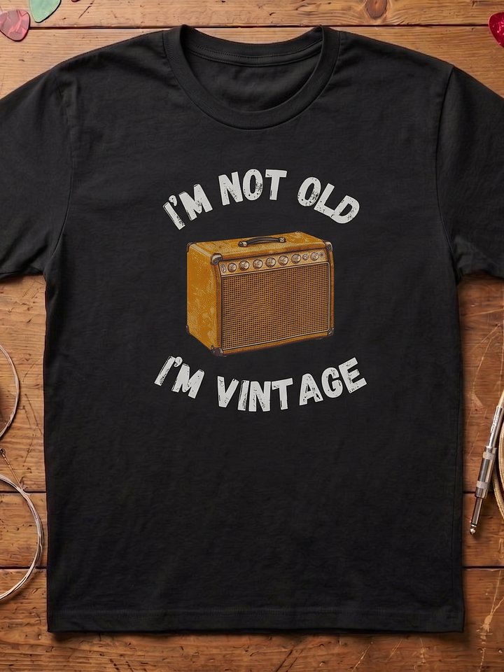 I'm not old, I'm vintage - funny guitar t-shirt product image (1)