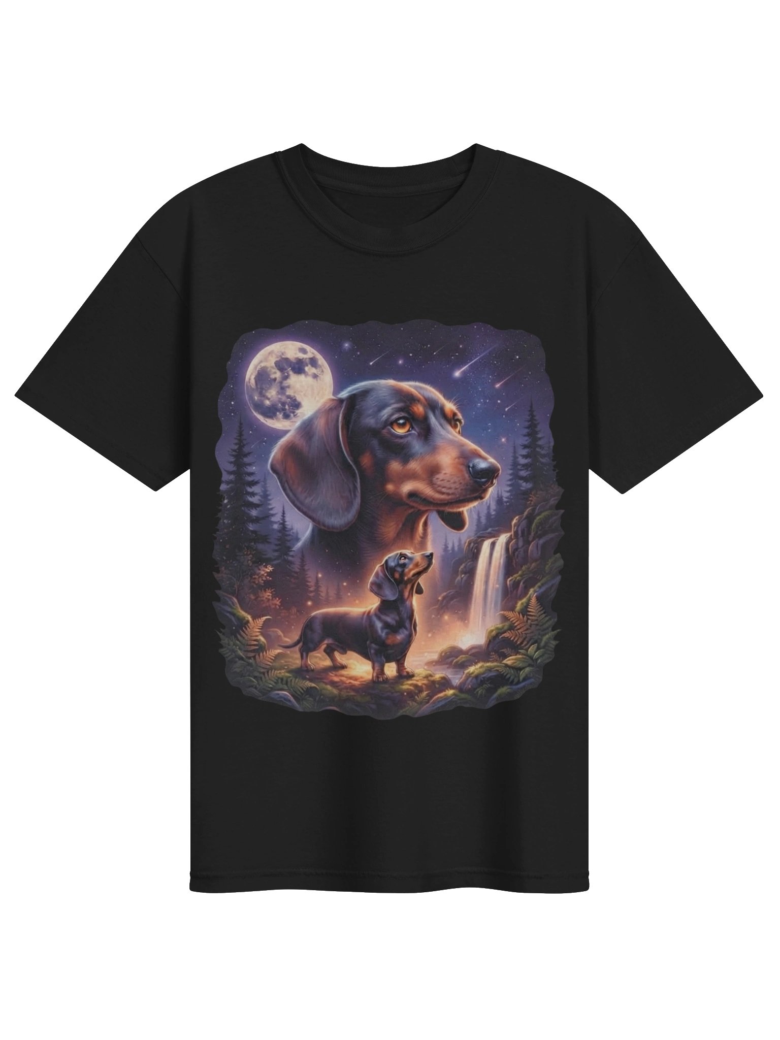 Dachshund Dog Shirt - Cosmic Moonlit Fantasy Wiener Dog T-Shirt product image (1)