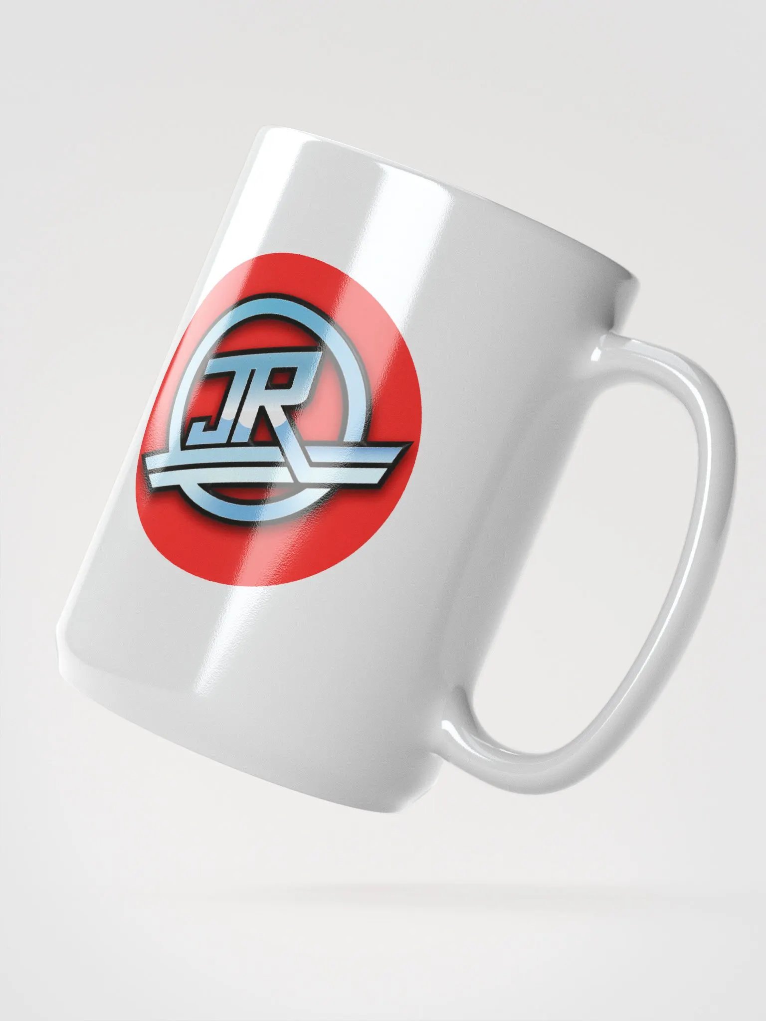 White ceramic mug with red logo product image (2)