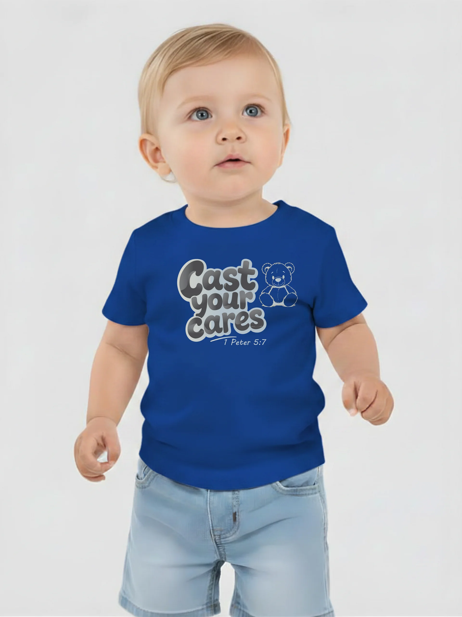 Cast Your Cares Bible Verse Baby T-shirt product image (5)