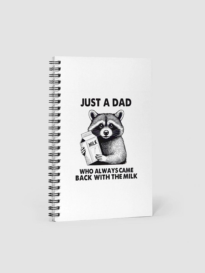 Funny Dad Notebook – Just a Dad Who Came Back With the Milk | Raccoon Cover Gift for Fathers product image (1)