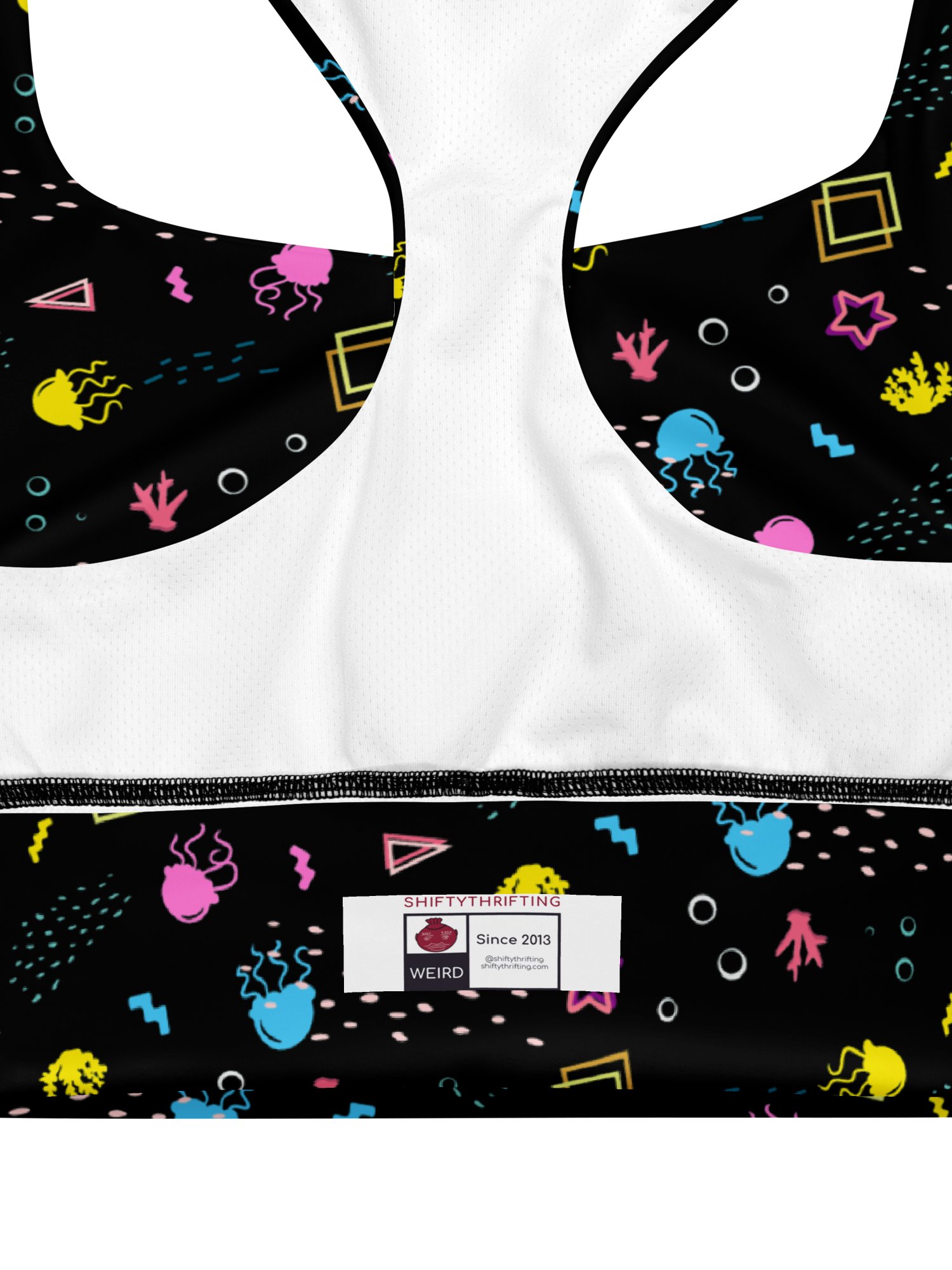 Shifty Seas dark pattern sports bra product image (6)