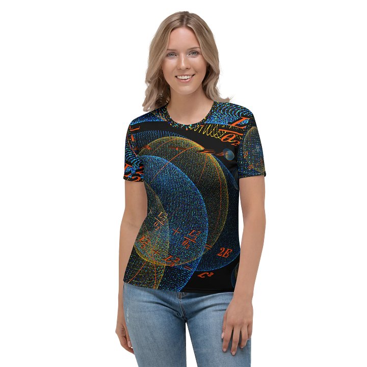 Poinsot's Pixel Spaceship 1 - Physics of the Gyroscope Women's Crew Neck T-Shirt product image (1)