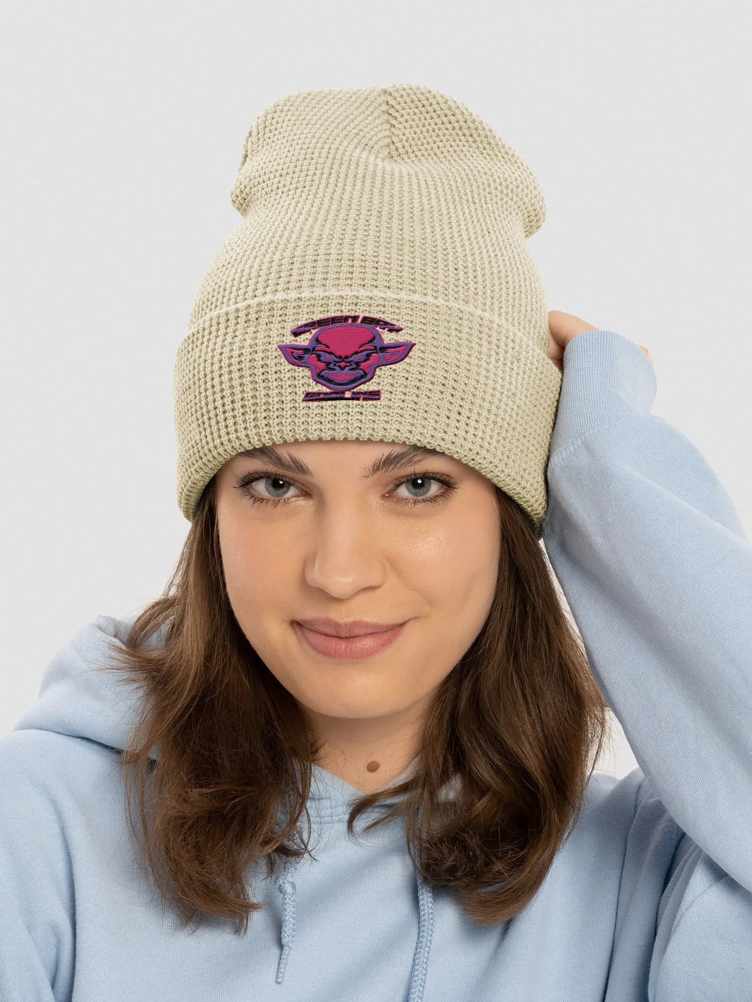 Green Bay Goblins Logo WaffleKnit Beanie Hat product image (22)