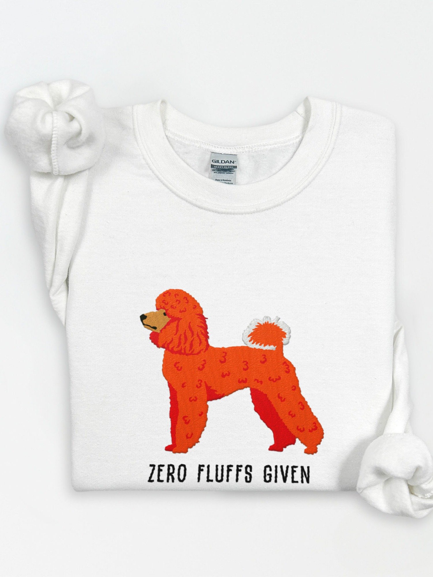Zero Fluffs Given Sweatshirt (Embroidered) of a Mini Poodle(Red) product image (1)