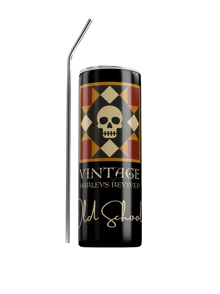 Vintage Harleys Revived Skull Tumbler – 20oz Matte Black product image (2)