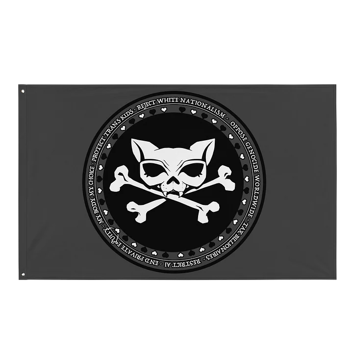 My Politics v2 Grey Kat Skull Flag product image (1)