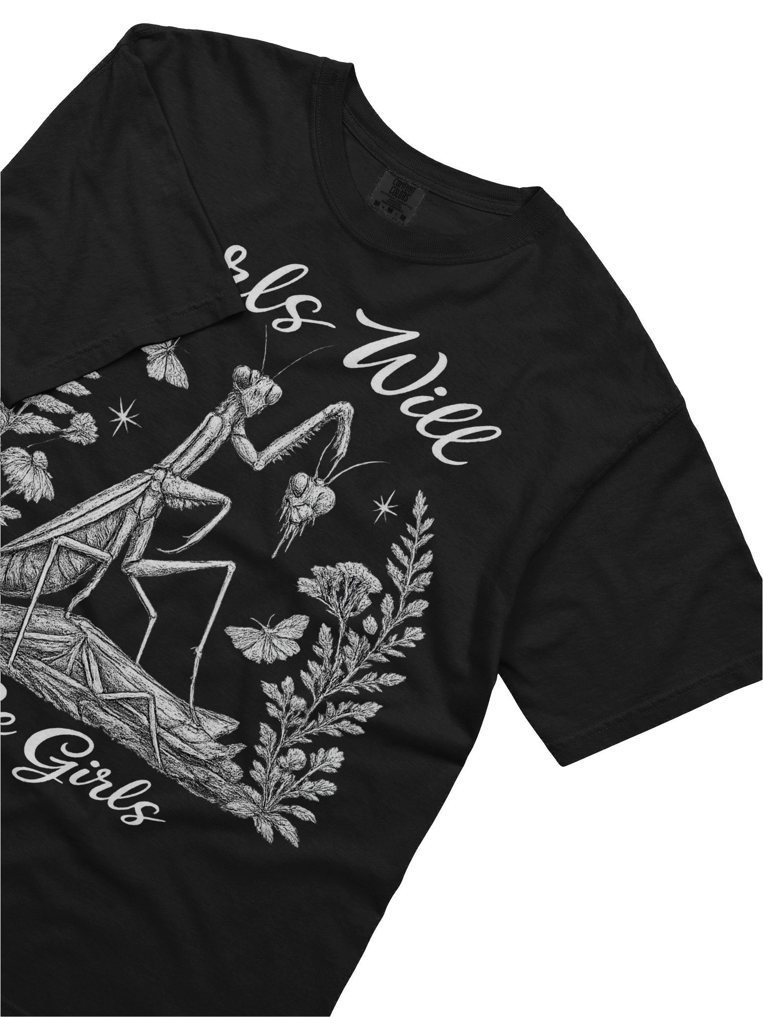 Girls Will Be Girls Mantis T-Shirt | Dark Botanical product image (11)