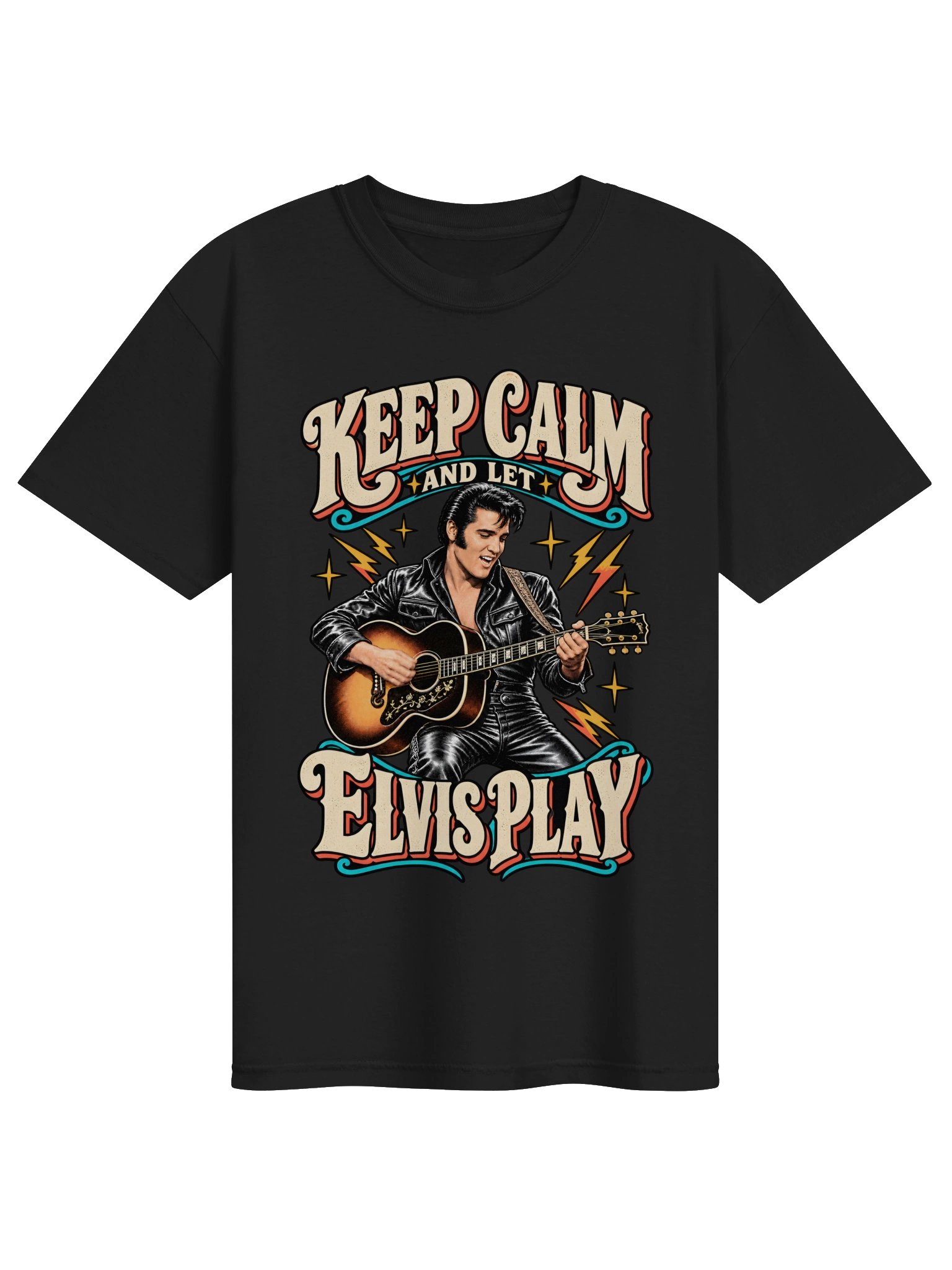 Keep Calm and Let Elvis Play Retro Rock Tee product image (9)