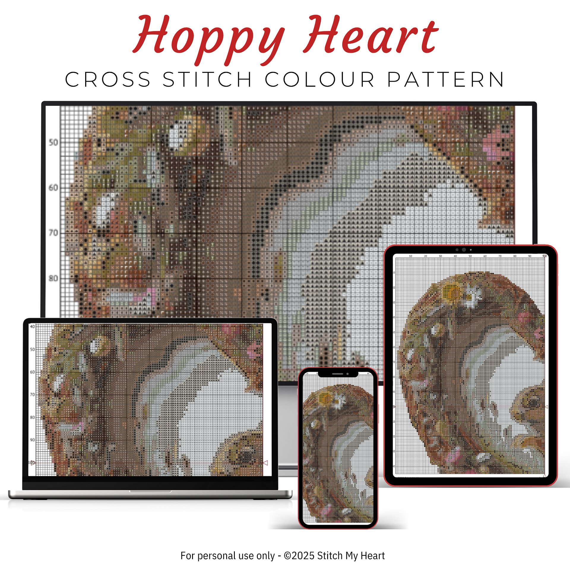 Hoppy Heart Cross Stitch Pattern product image (3)