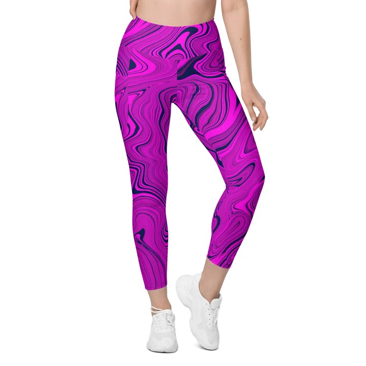Leggings with Pockets - Purple Liquid Swirls product image (1)