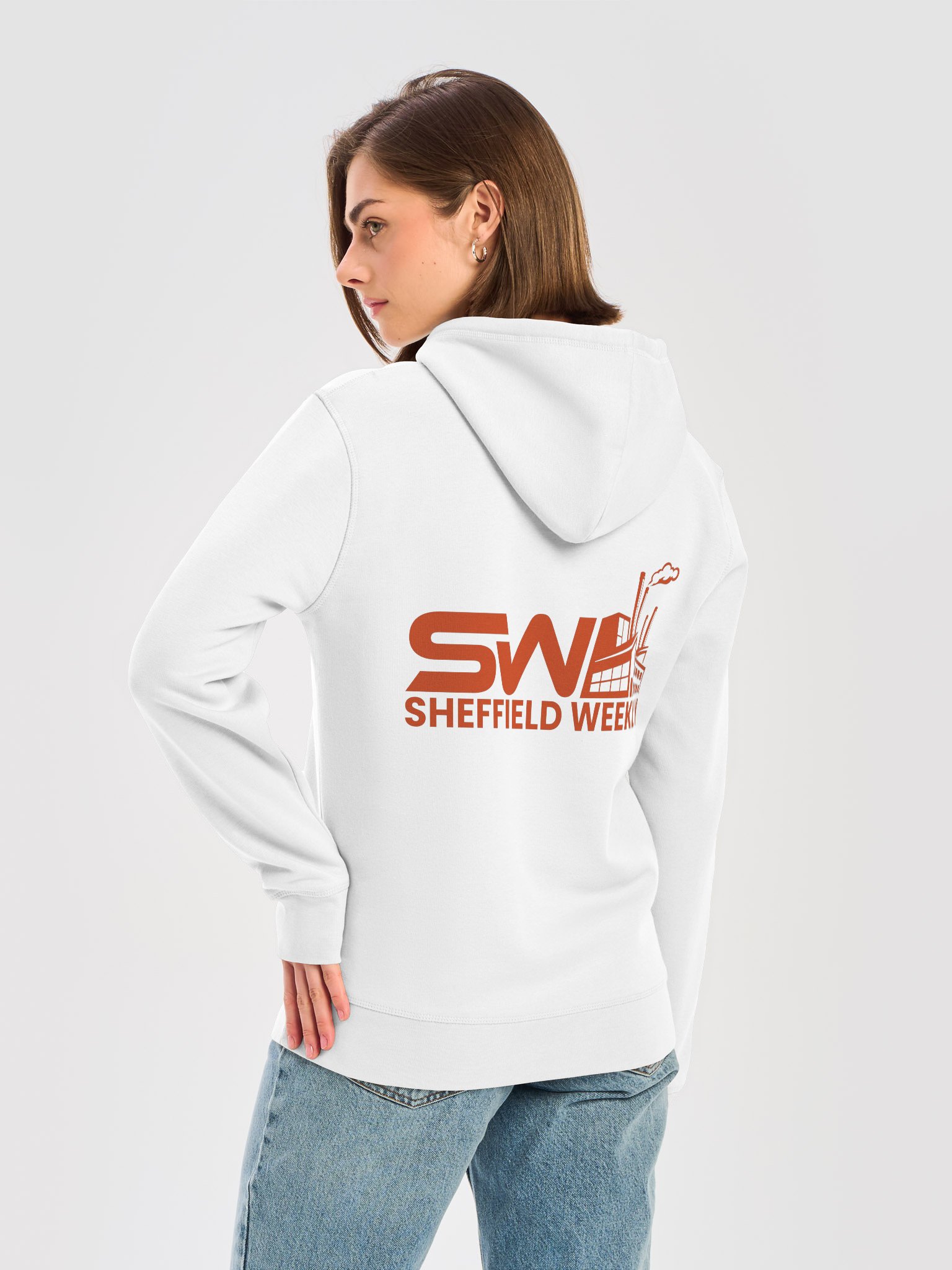 SW Hoodie - White/Orange (Chest & Back) product image (6)
