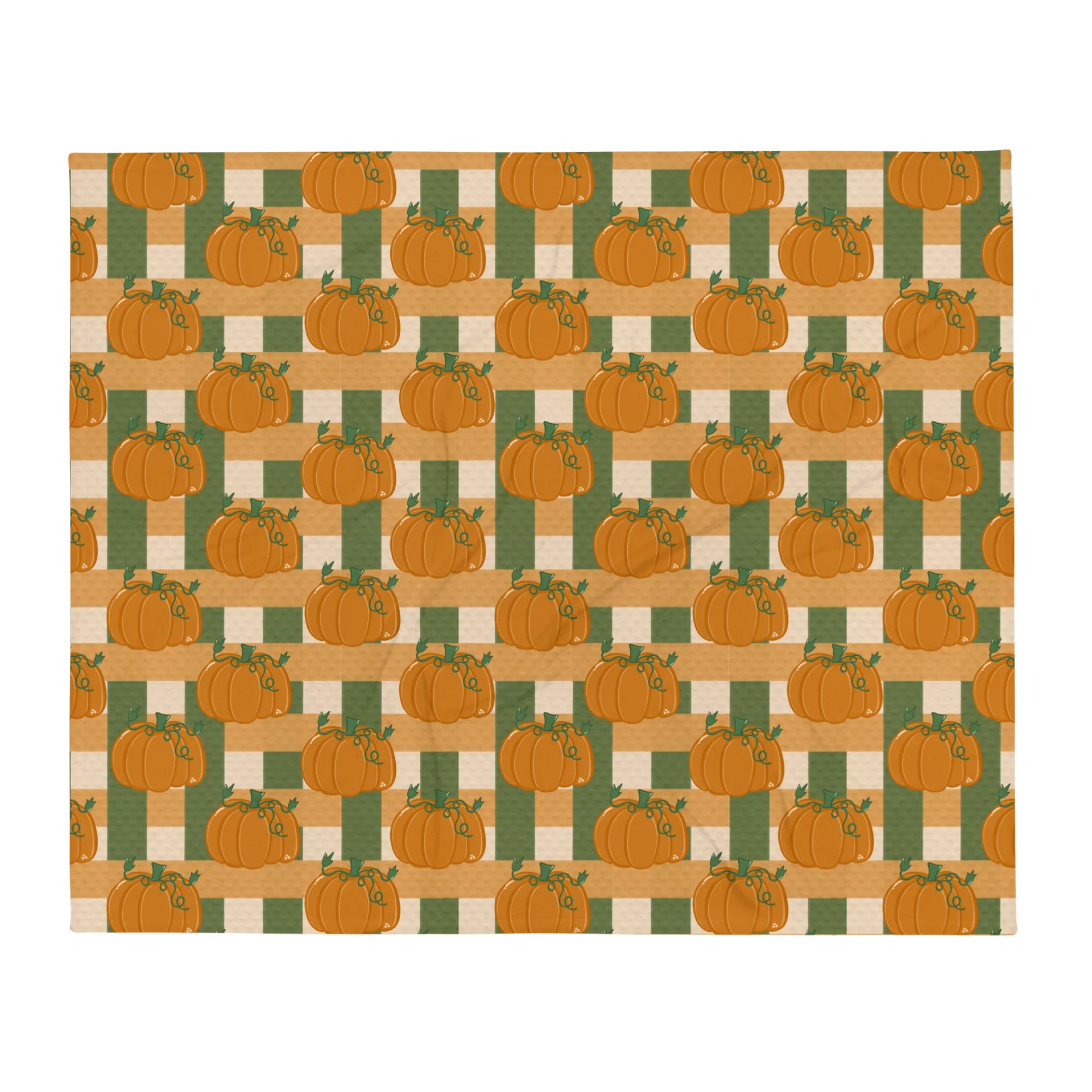 Pumpkin Plaid Throw Blanket product image (4)