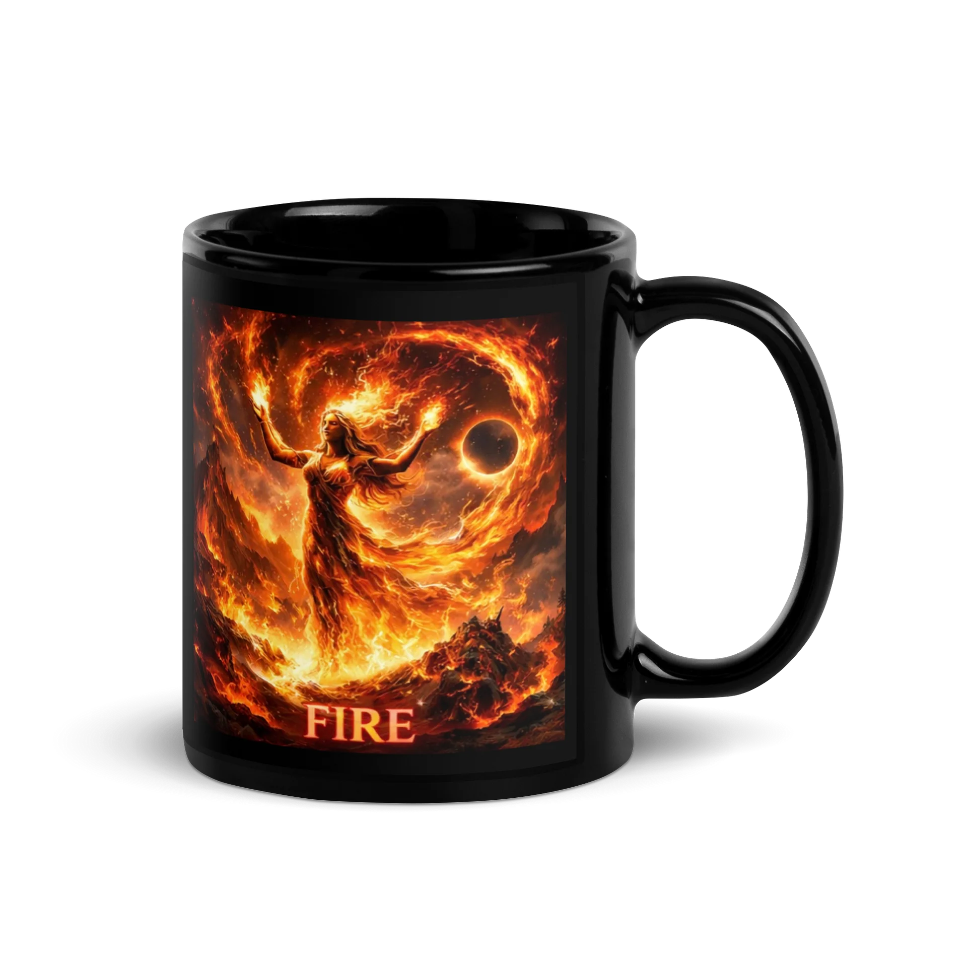 Ethereal Fire Element Black Glossy Mug product image (3)
