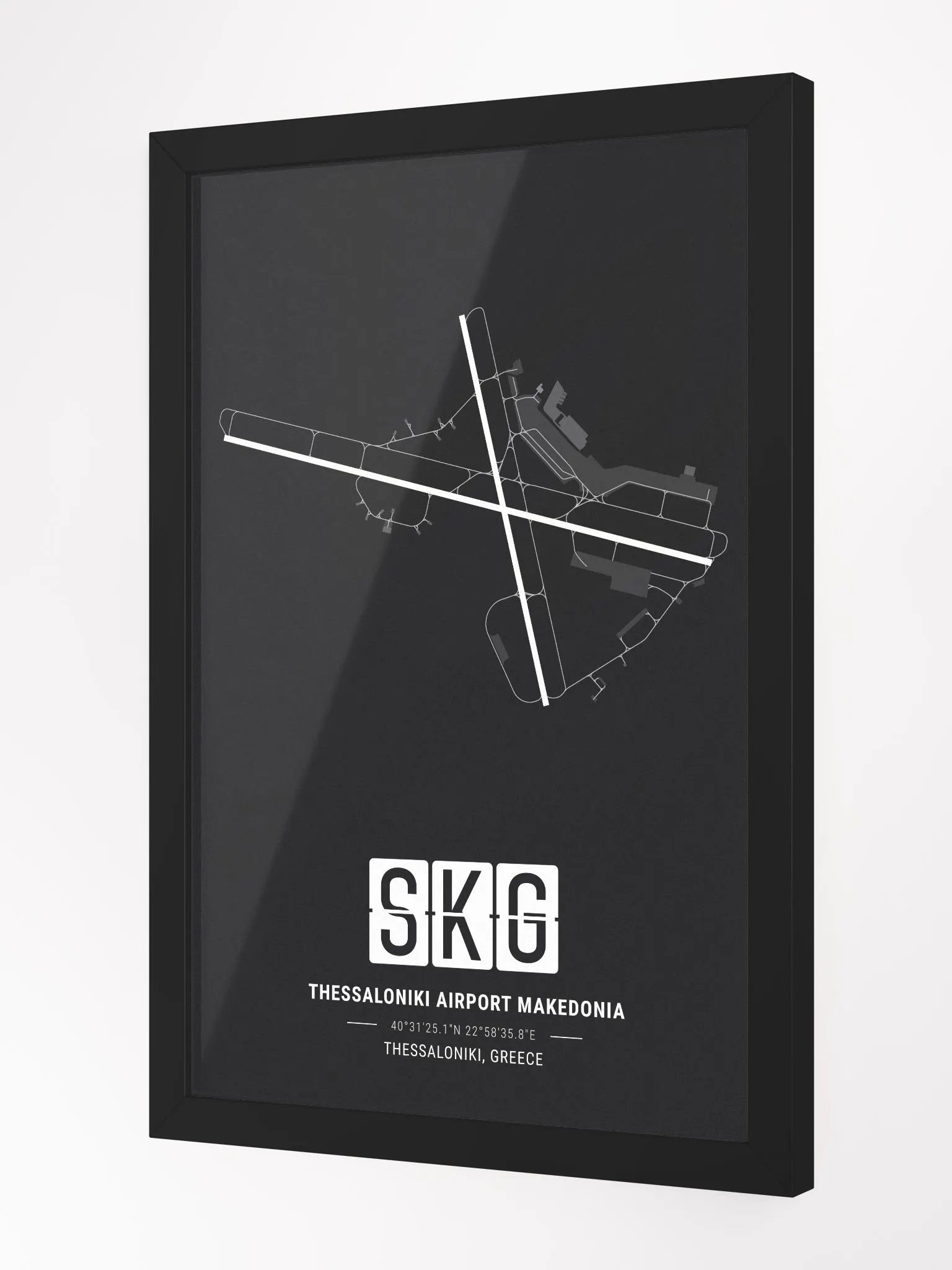 Framed Airport SKG Premium Map On Matt Paper product image (2)