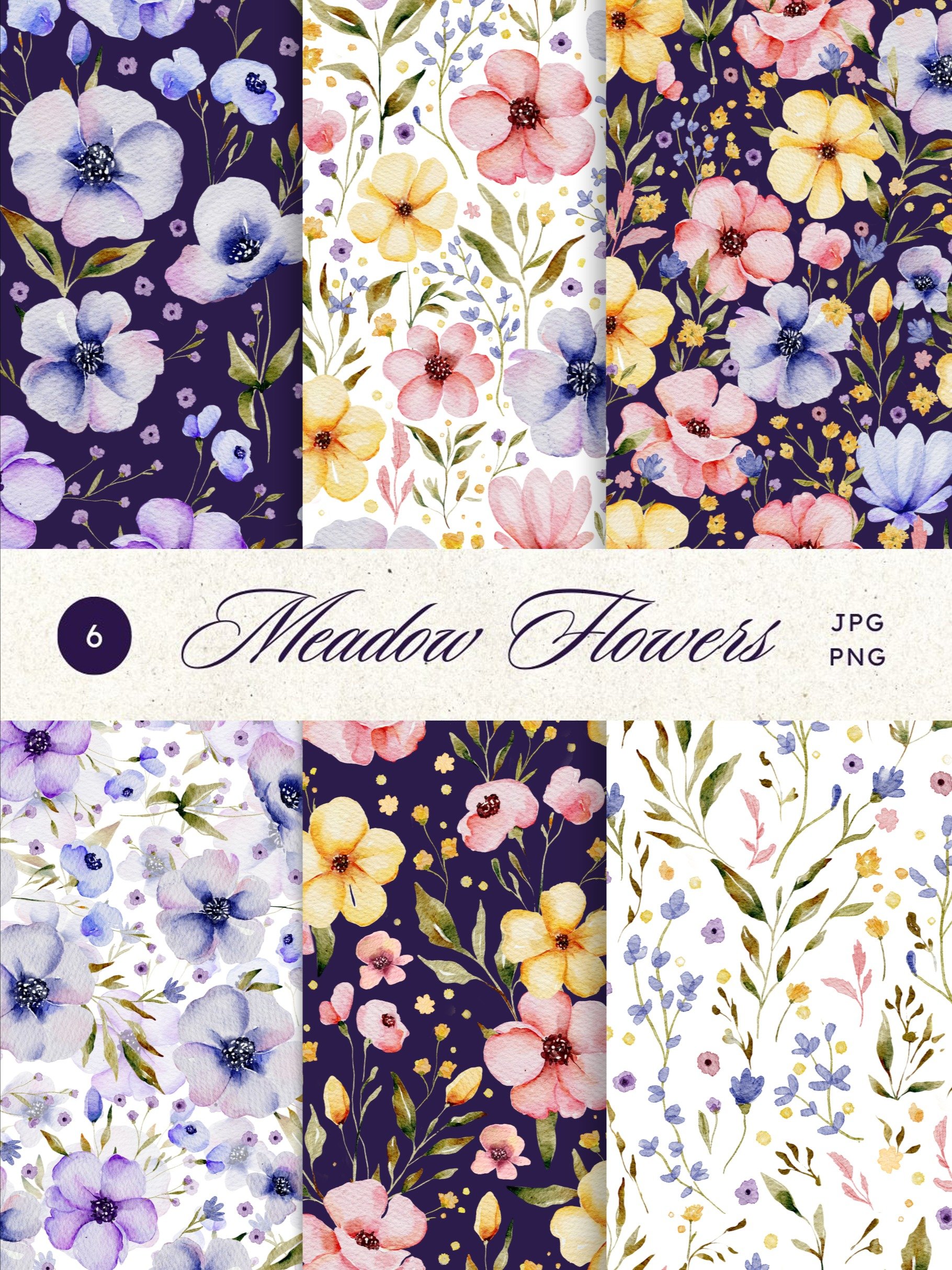 Meadow Flowers - Seamless Patterns product image (1)