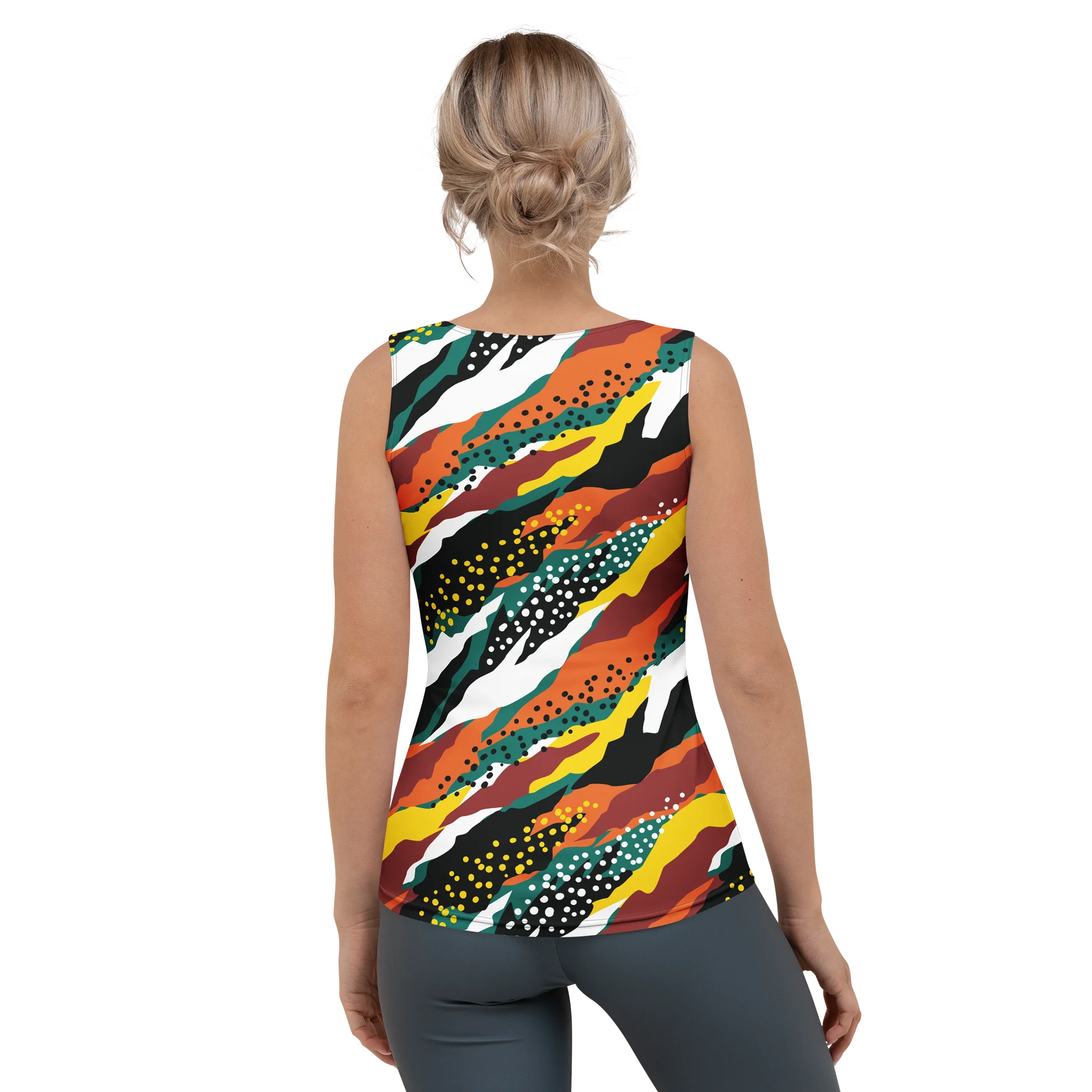 Terracotta & Teal Abstract Safari Pattern | Vibrant All-Over Print Woman's Tank Top product image (2)