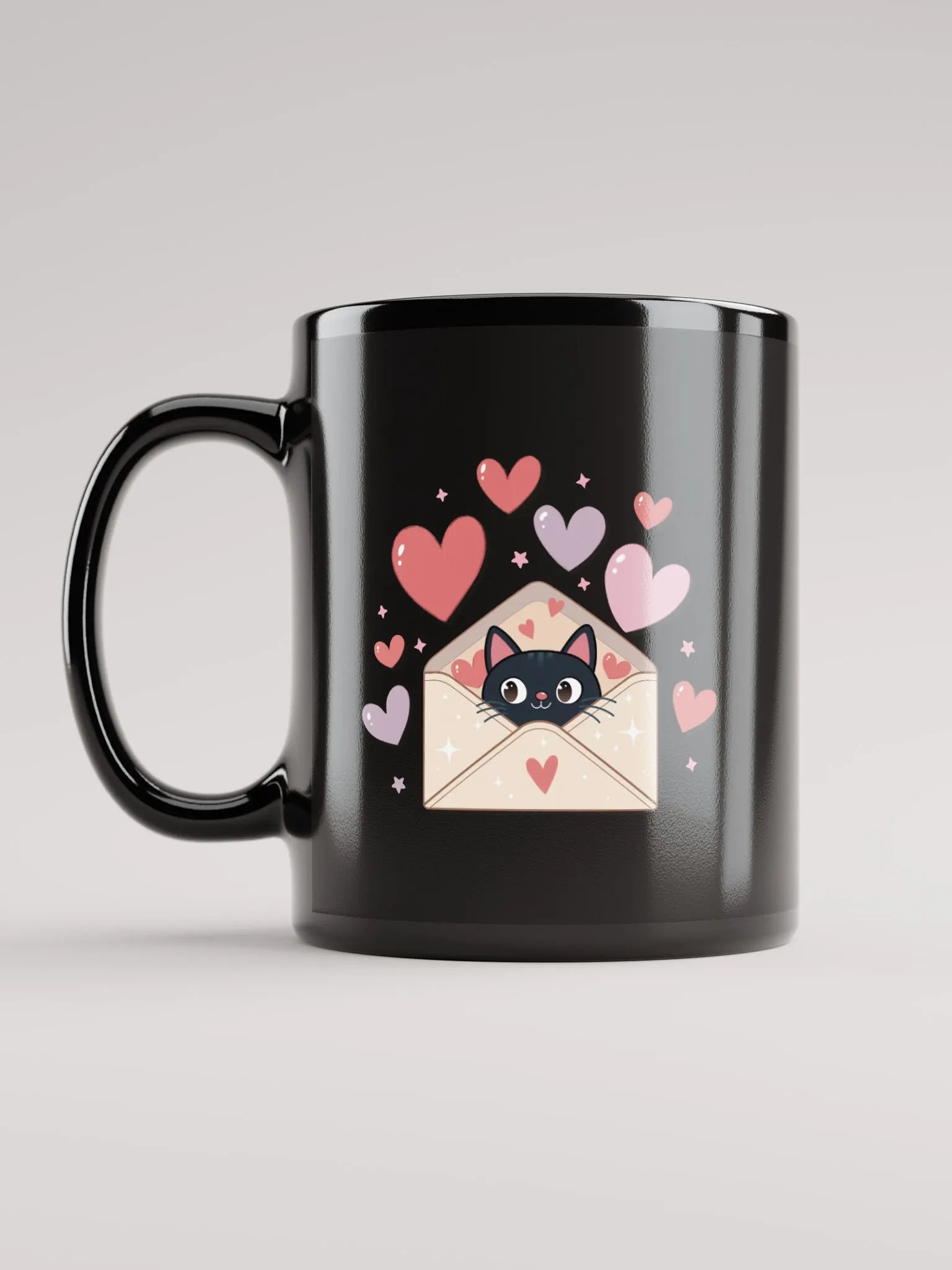 Feline Valentine Envelope - black mug product image (6)