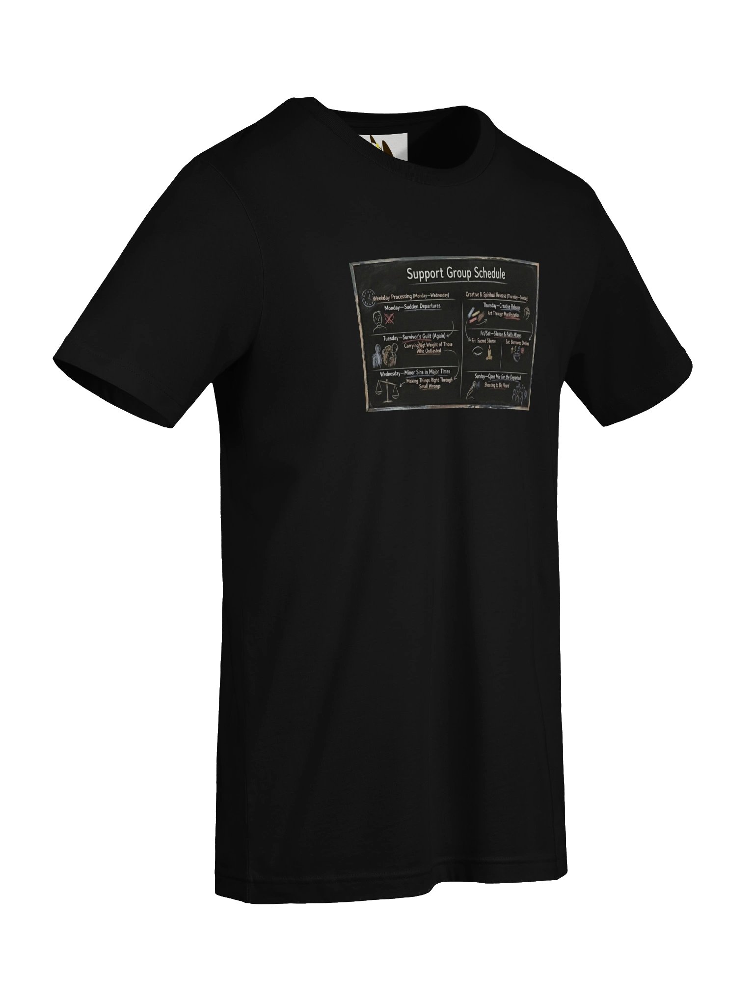 Support Group Schedule Chalkboard Tee product image (7)