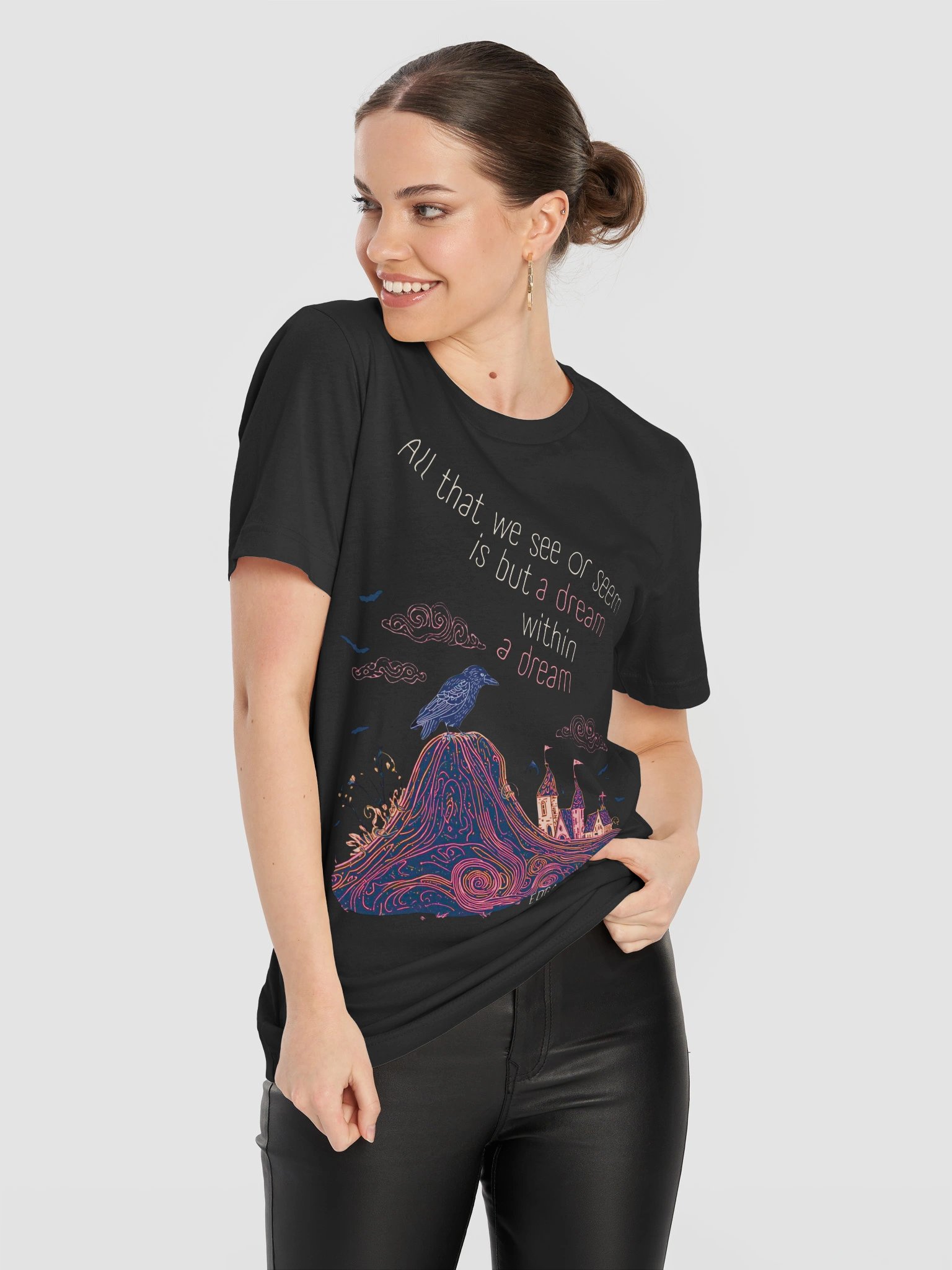 Edgar Allan Poe Quote Shirt, Dream Within a Dream Tee, Raven & Castle Graphic product image (12)
