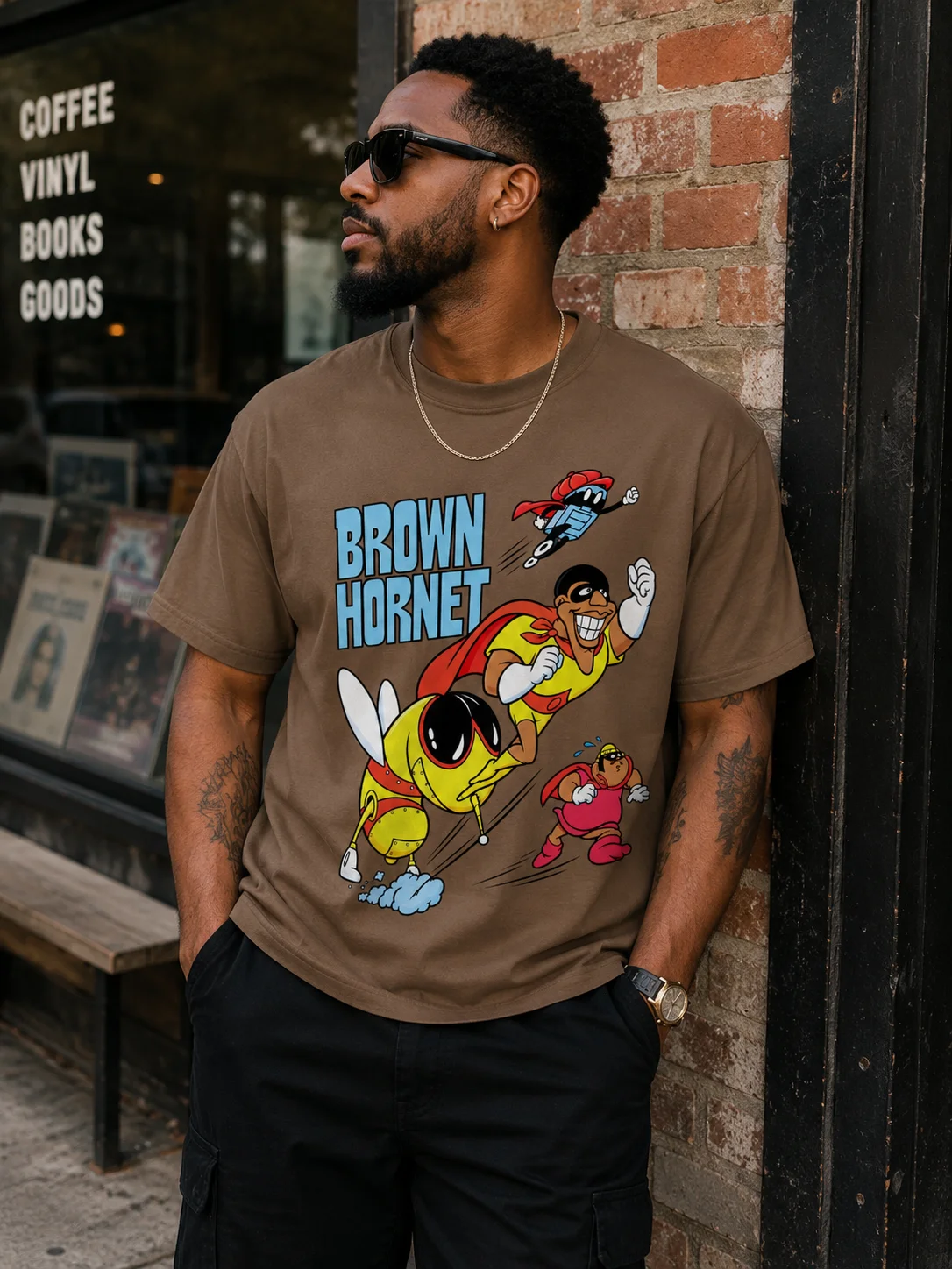Brown Hornet Superhero Tee (teeSZN™ RESTORED) product image (1)