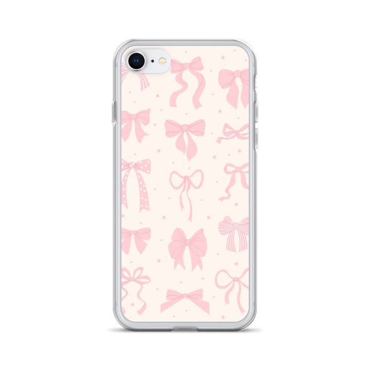 Pink Bow Pattern Clear iPhone Case product image (28)