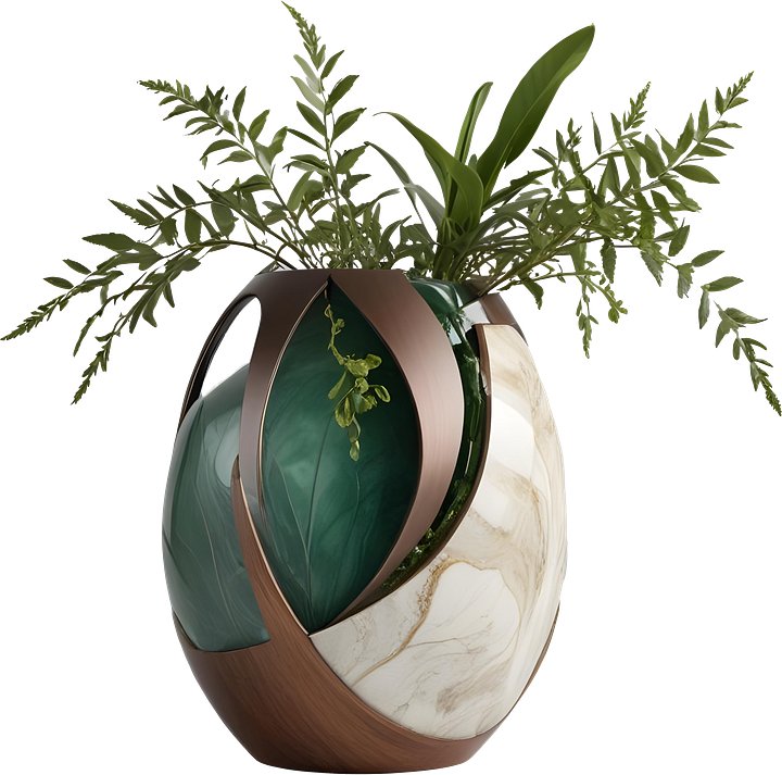 Luxe Botanique – Vase Art Déco with Plant home decor product image (1)
